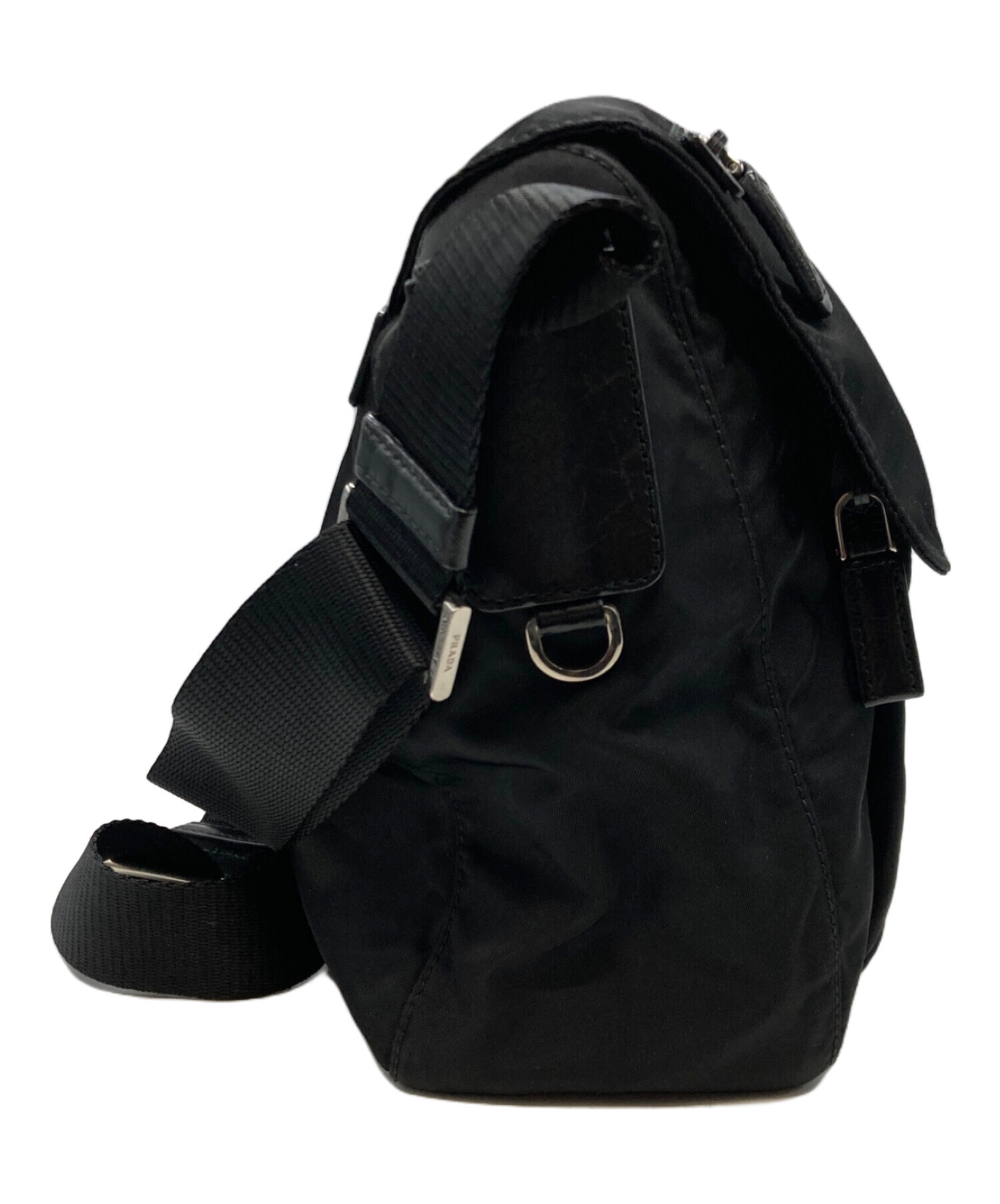 中古・古着通販】PRADA (プラダ) ナイロンショルダーバッグ ブラック