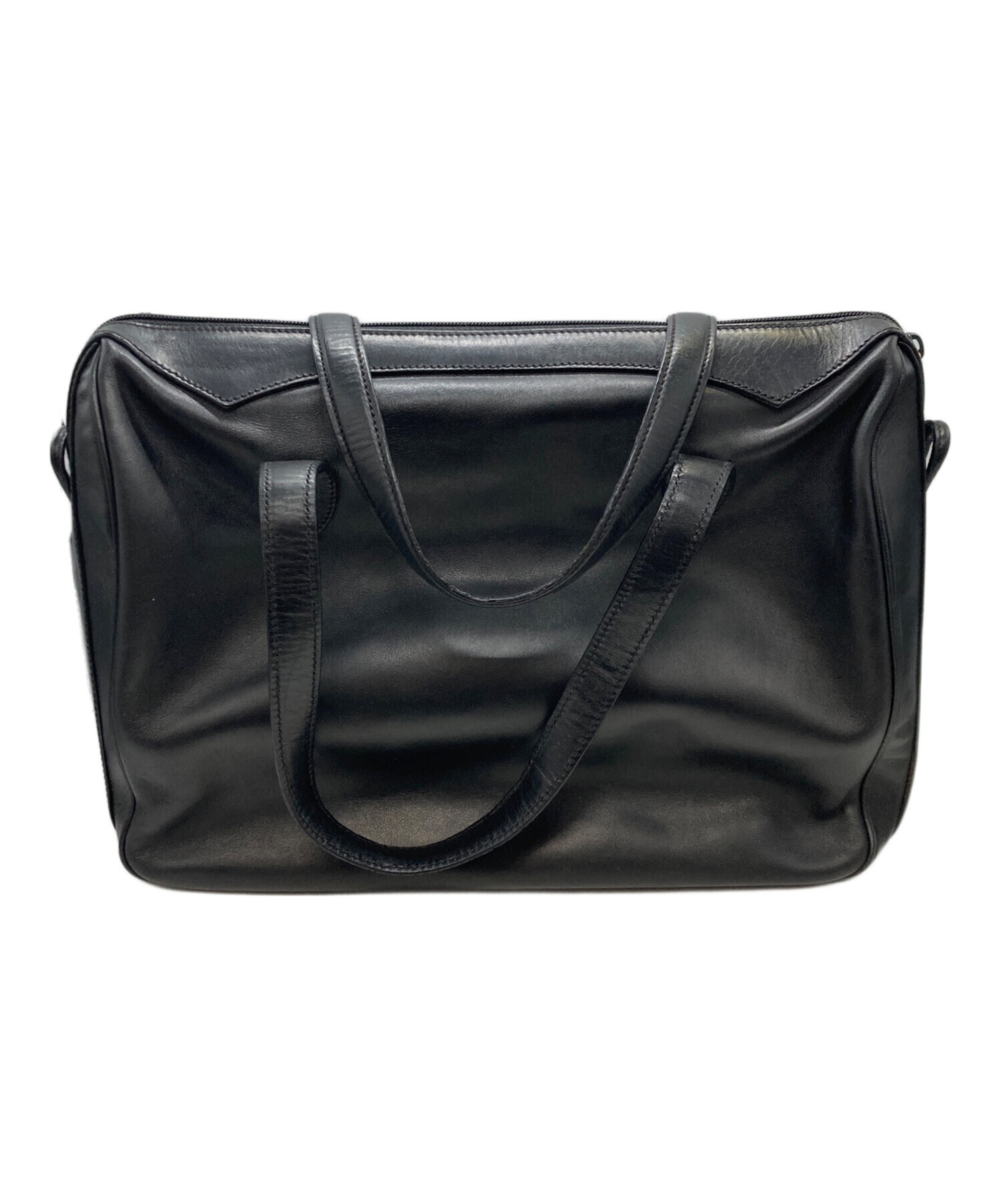 Gucci GGパターン ボストンバッグ グッチ レザー 黒 中古・古着通販】GUCCI (グッチ) レザーボストンバッグ ブラック