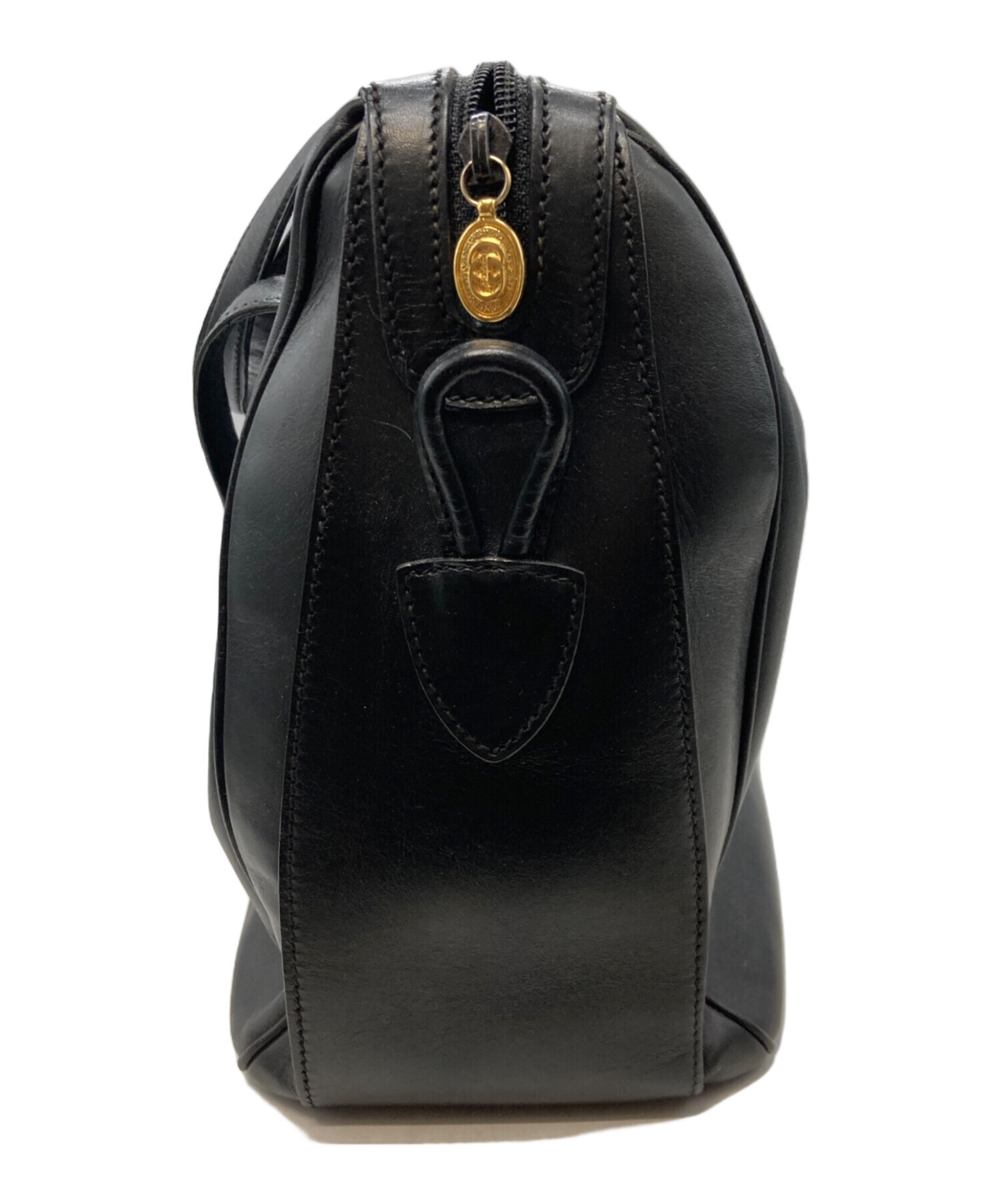 GUCCI レザー　ボストンバッグ　本革　ブラック　ヴィンテージ　大型バッグ 中古・古着通販】GUCCI (グッチ) レザーボストンバッグ ブラック