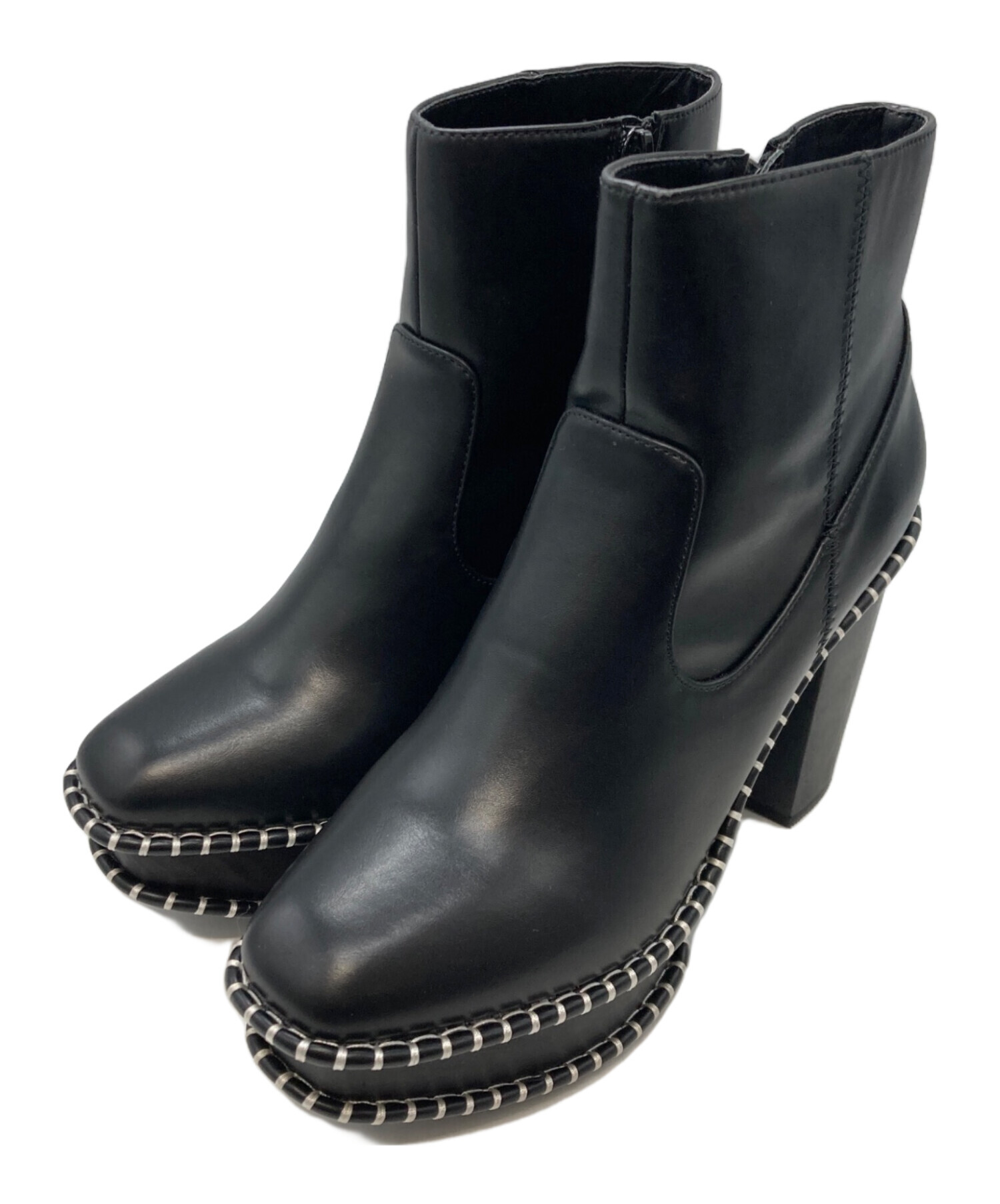 中古・古着通販】moussy (マウジー) WOOD SOLE ブーツ ブラック サイズ 
