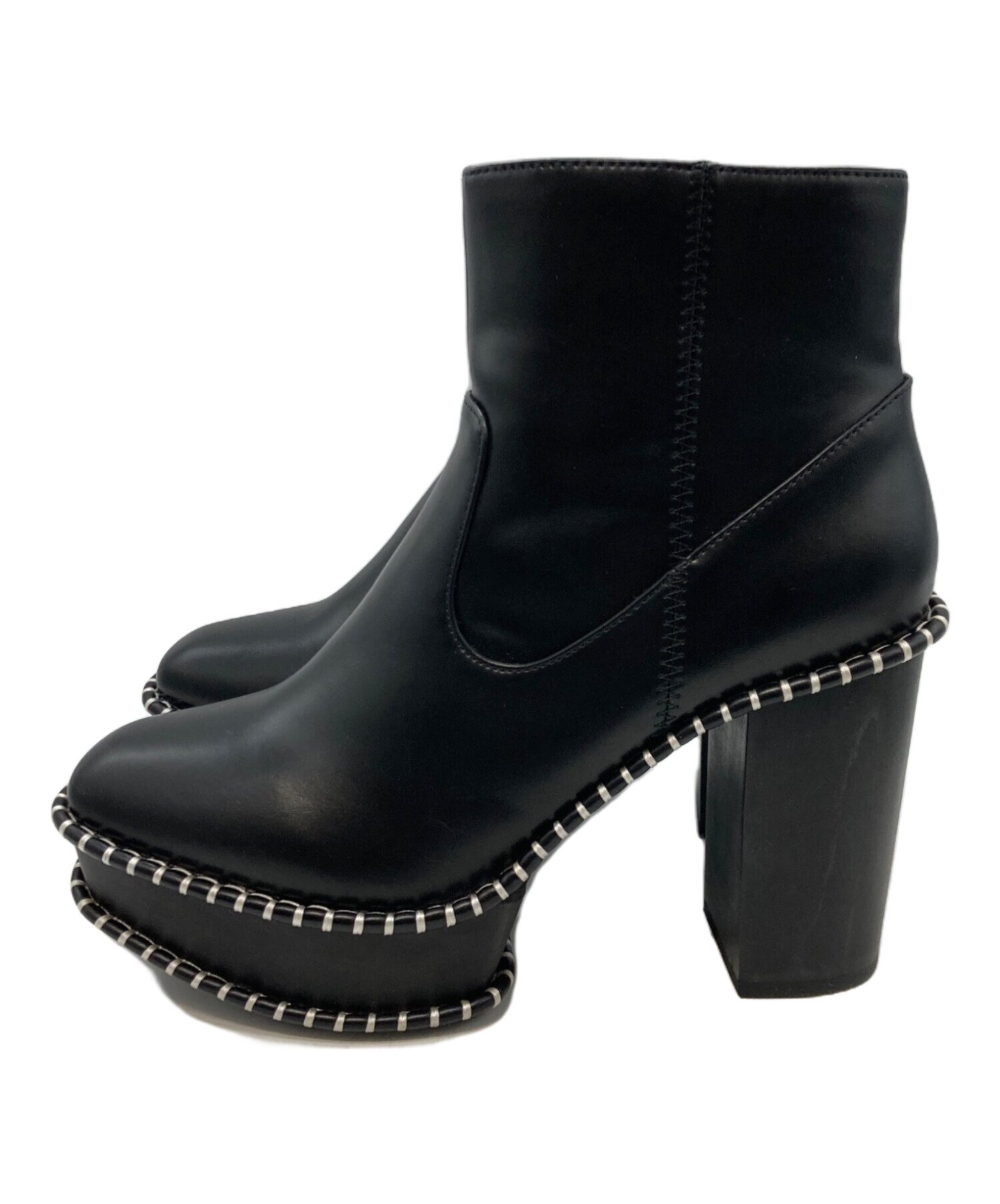 中古・古着通販】moussy (マウジー) WOOD SOLE ブーツ ブラック サイズ