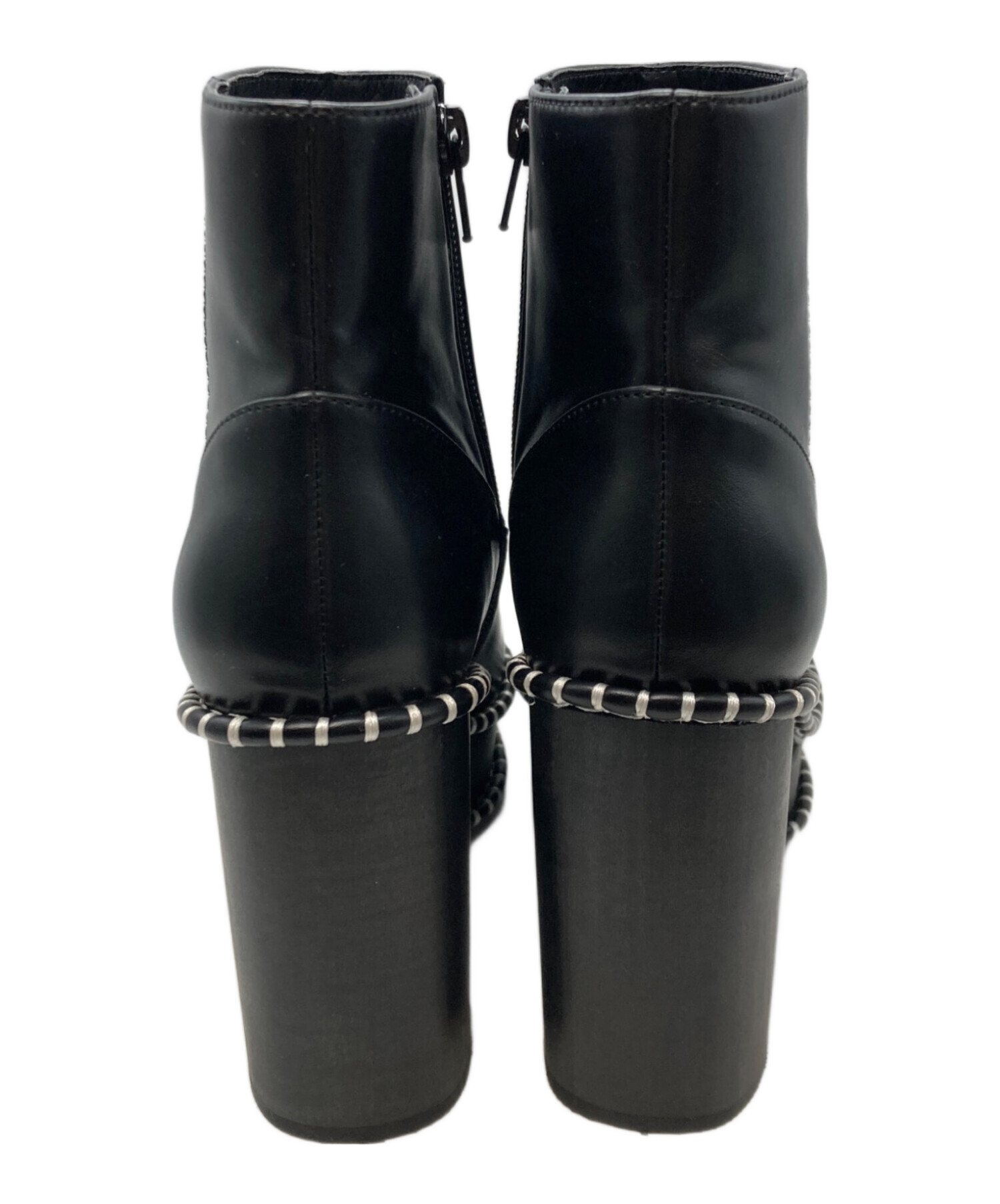 moussy マウジー　ブーツ　スタッズ　ブラック　Lサイズ 中古・古着通販】moussy (マウジー) WOOD SOLE ブーツ ブラック サイズ