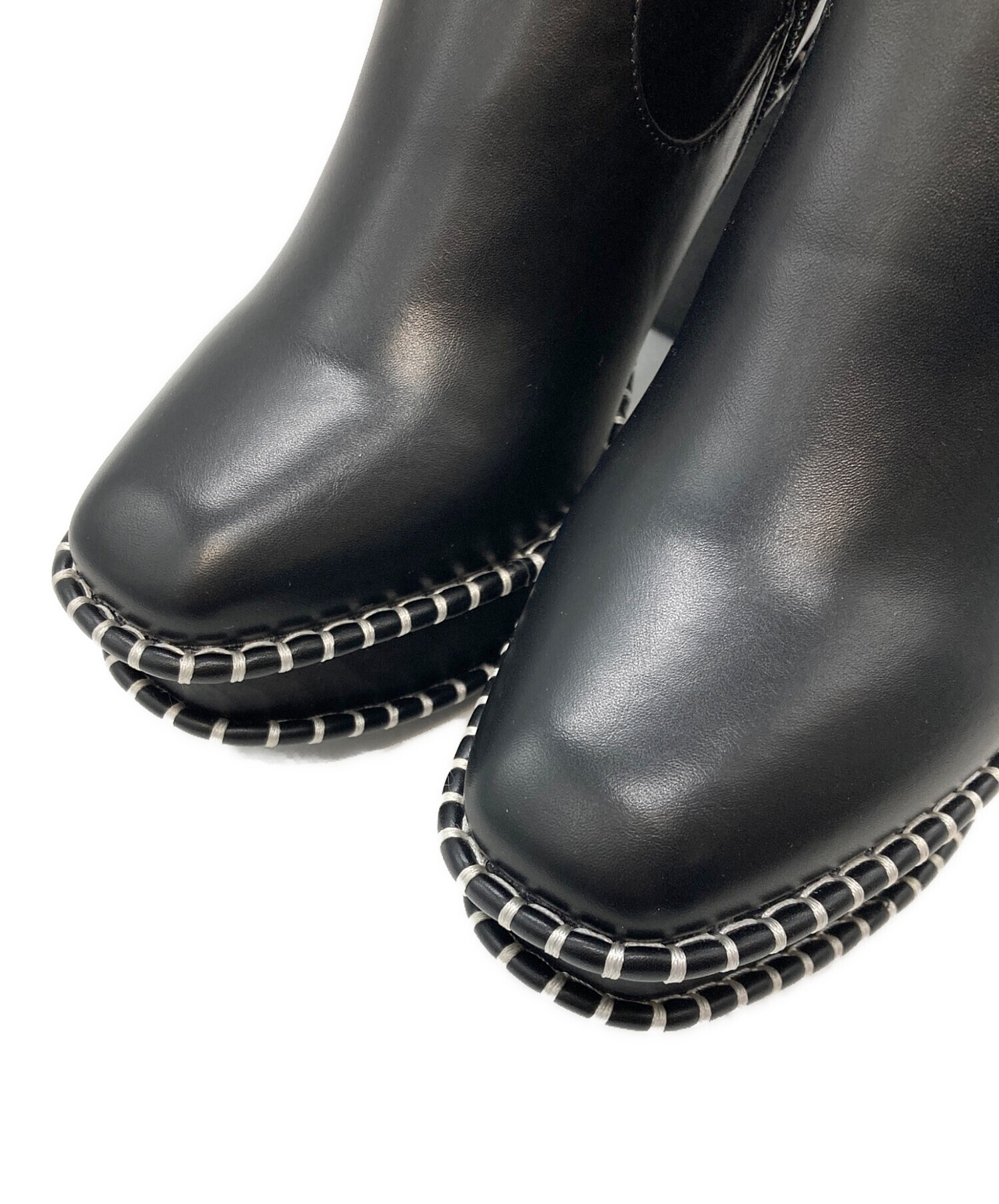中古・古着通販】moussy (マウジー) WOOD SOLE ブーツ ブラック サイズ
