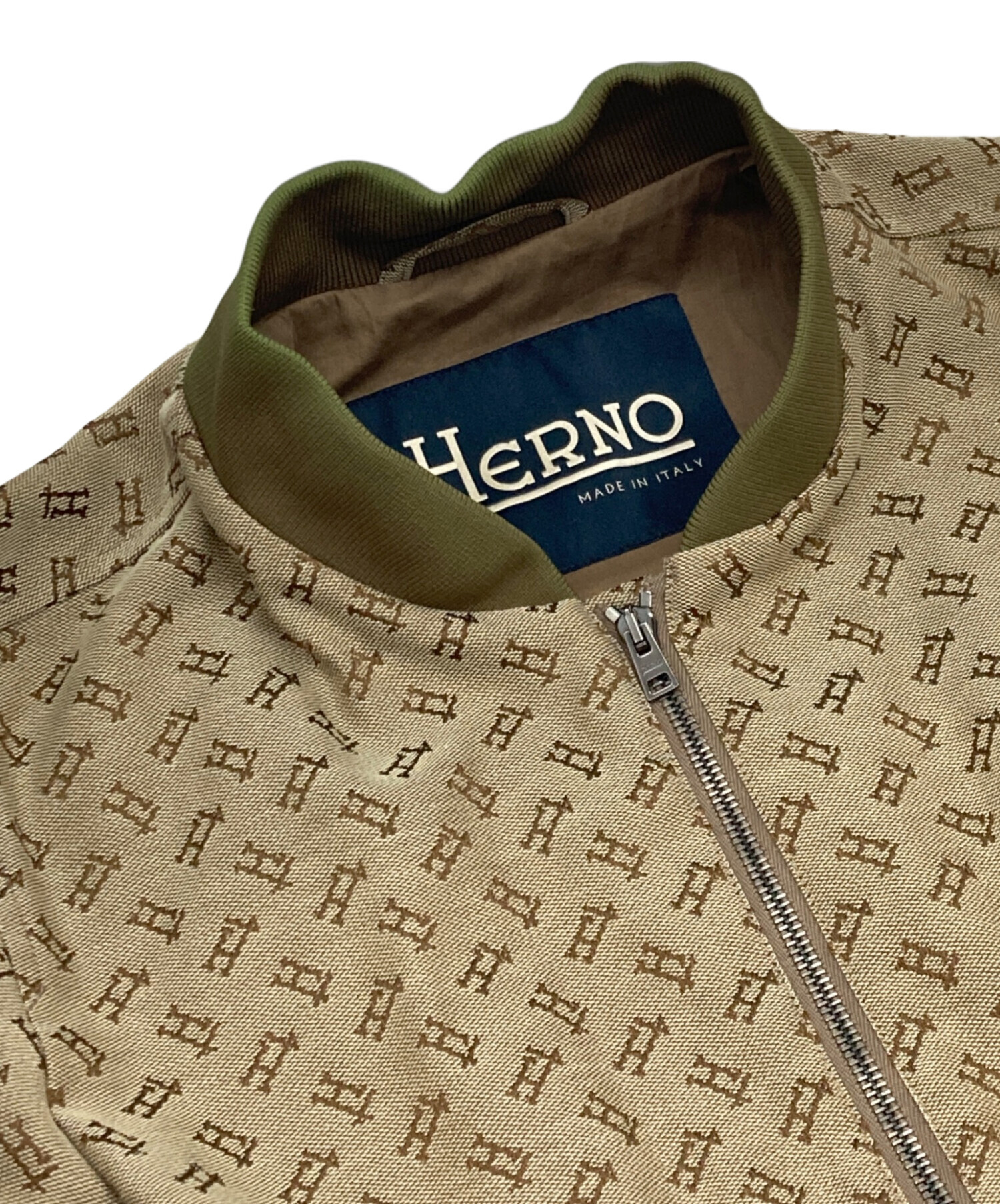中古・古着通販】HERNO (ヘルノ) 総柄ブルゾン ベージュ サイズ:46 