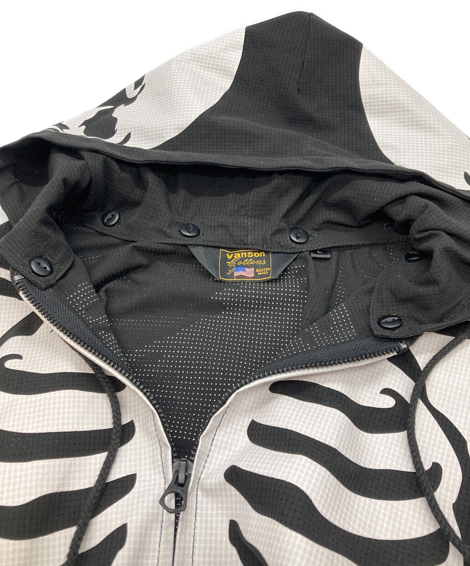 中古・古着通販】VANSON (バンソン) スカルジップパーカー ブラック