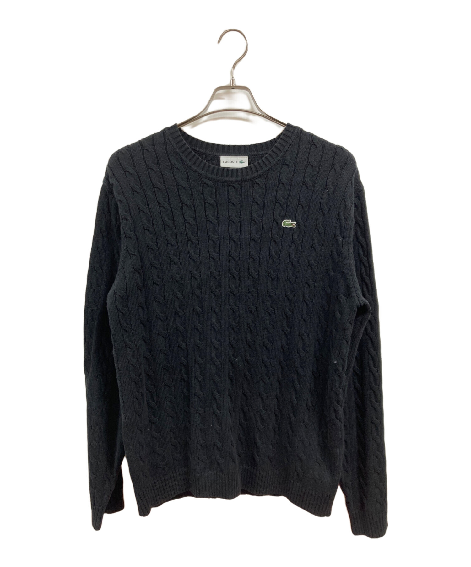 中古・古着通販】LACOSTE (ラコステ) ハイゲージニット ブラック