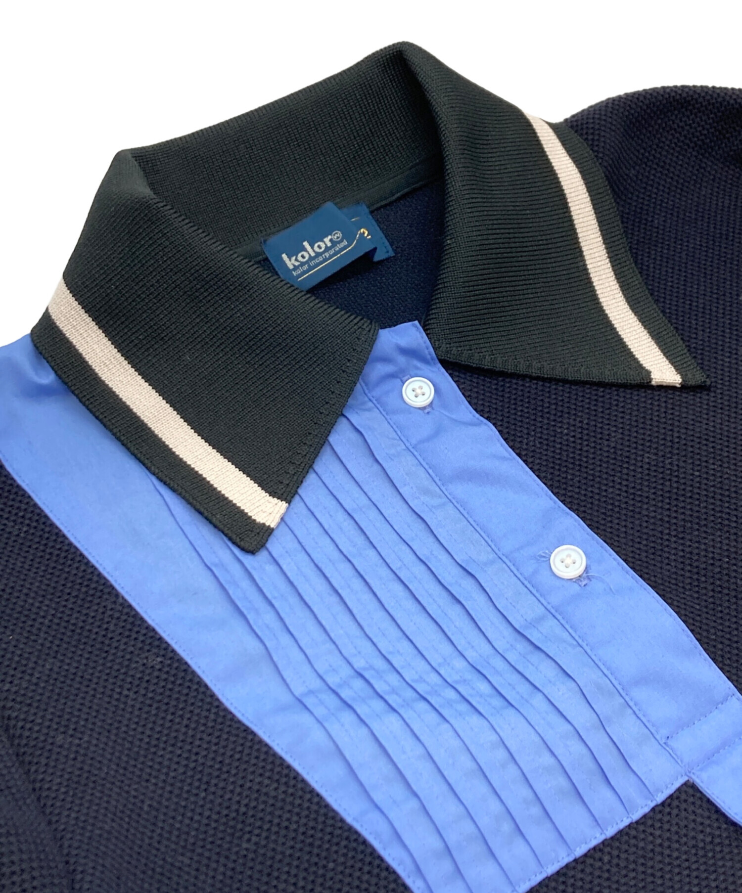 中古・古着通販】KOLOR (カラー) 25AW 切替ポロトップ ブラック サイズ