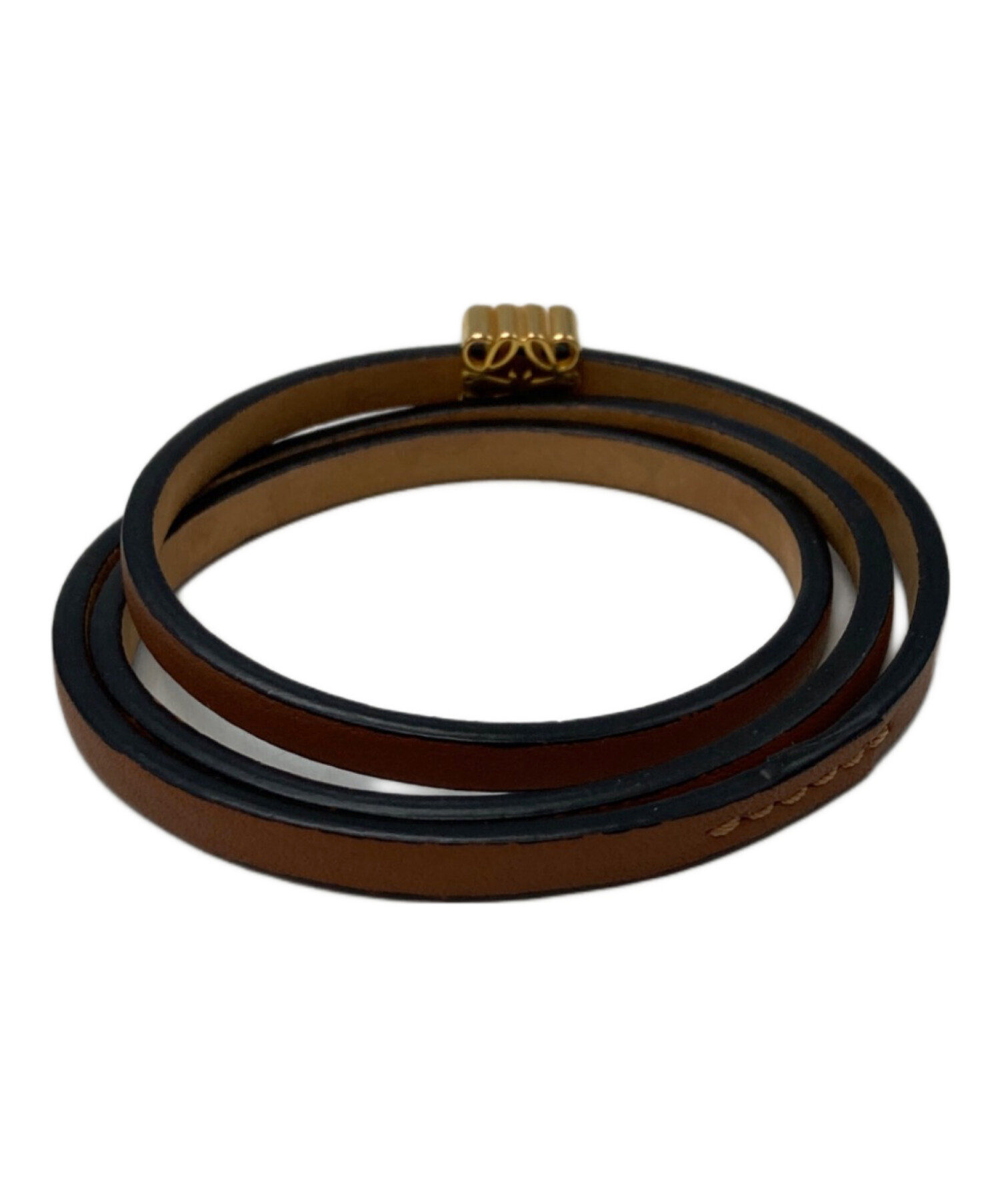 中古・古着通販】LOEWE (ロエベ) ツイストバングル ブラウン｜ブランド