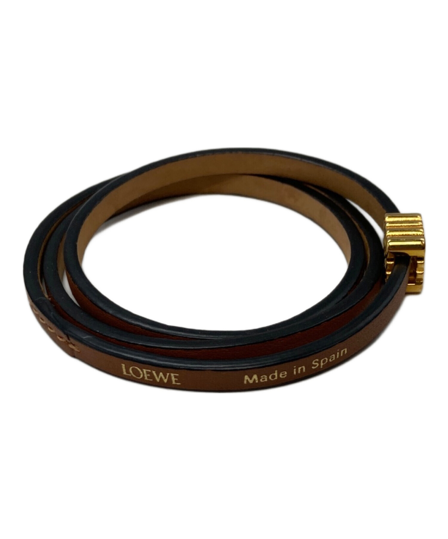 中古・古着通販】LOEWE (ロエベ) ツイストバングル ブラウン｜ブランド