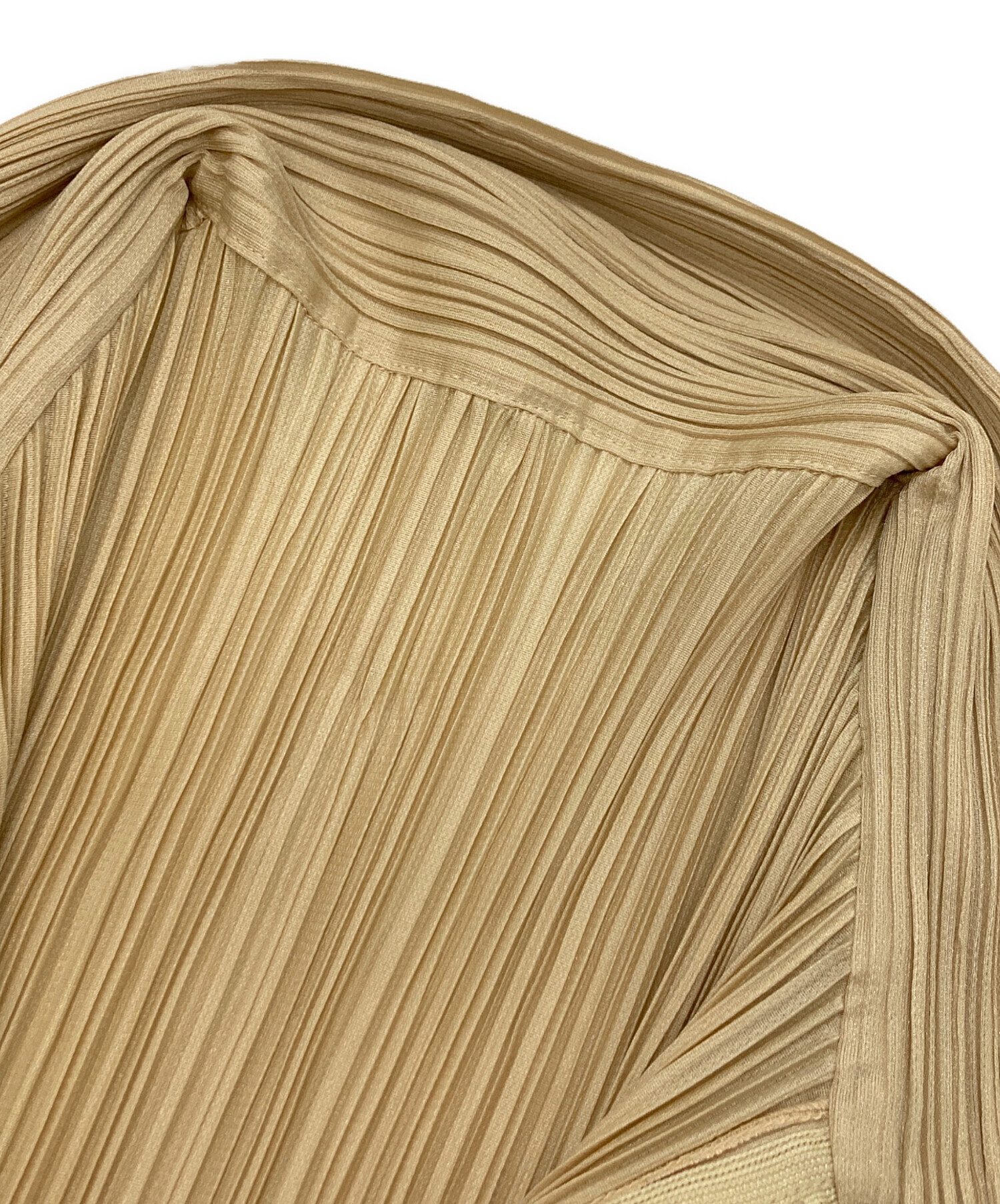 PLEATS PLEASE プリーツプリーズ ブラウス L ベージュ 【古着】【中古】【送料無料】 中古・古着通販】PLEATS PLEASE (プリーツプリーズ) シワ加工プリーツ