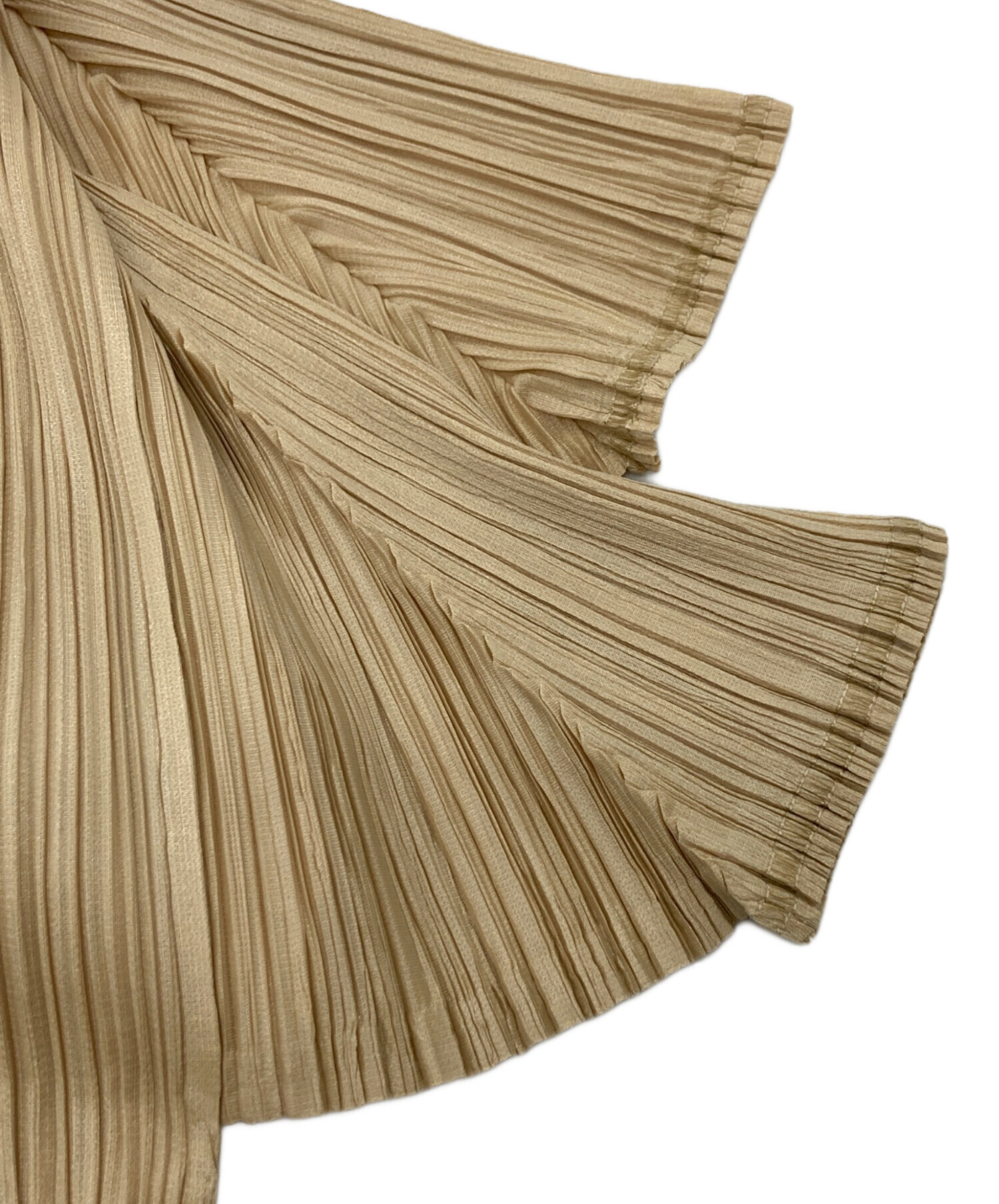 PLEATS PLEASE プリーツプリーズ ブラウス L ベージュ 【古着】【中古】【送料無料】 中古・古着通販】PLEATS PLEASE (プリーツプリーズ) シワ加工プリーツ