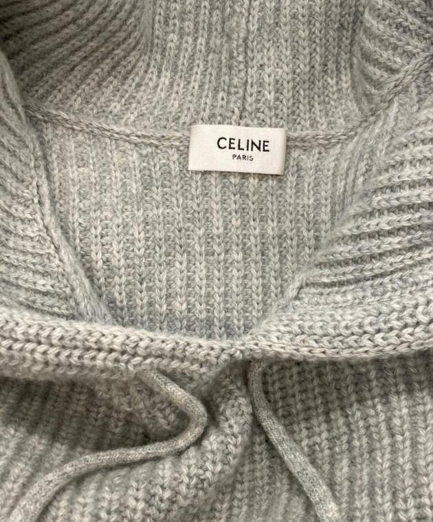 中古・古着通販】CELINE (セリーヌ) ニットパーカー グレー サイズ:XL