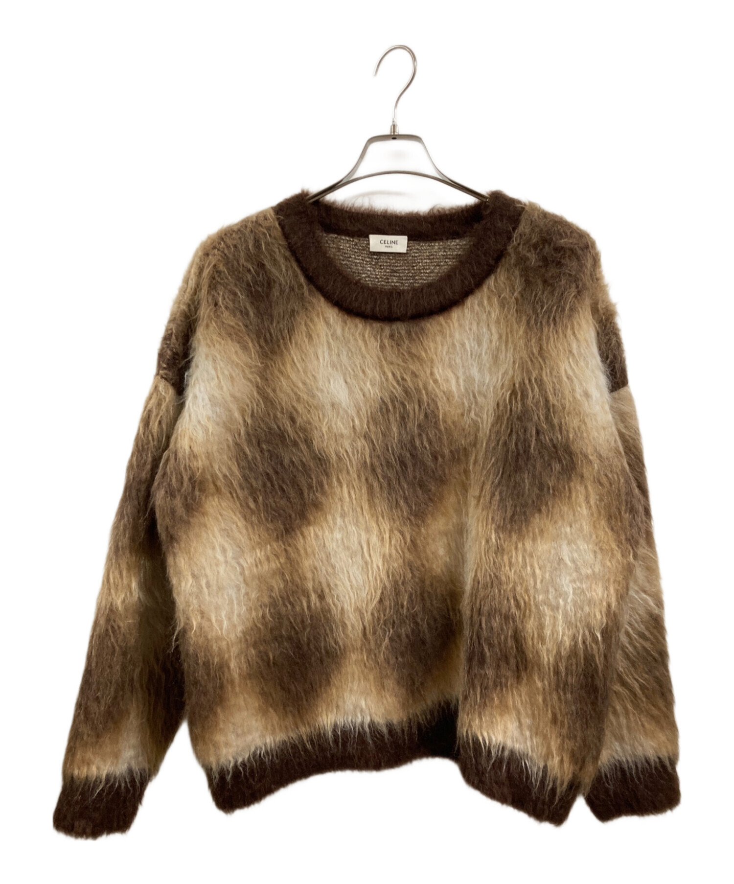 CELINE セリーヌ ニット・セーター L こげ茶系 【古着】【中古】 中古・古着通販】CELINE (セリーヌ) トリオンフ クルーネックセーター