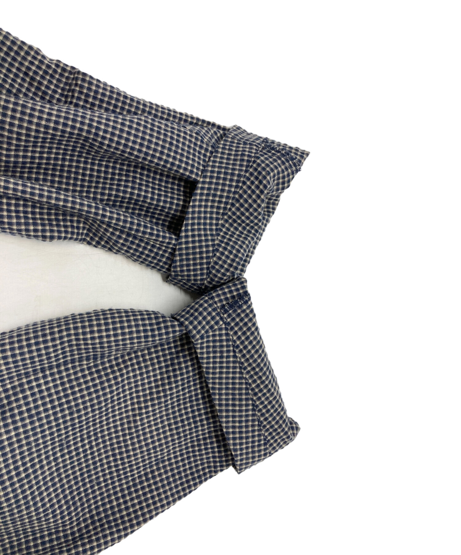 中古・古着通販】COOR (クアー) Micro Check Shirt Zip-Up ブルー