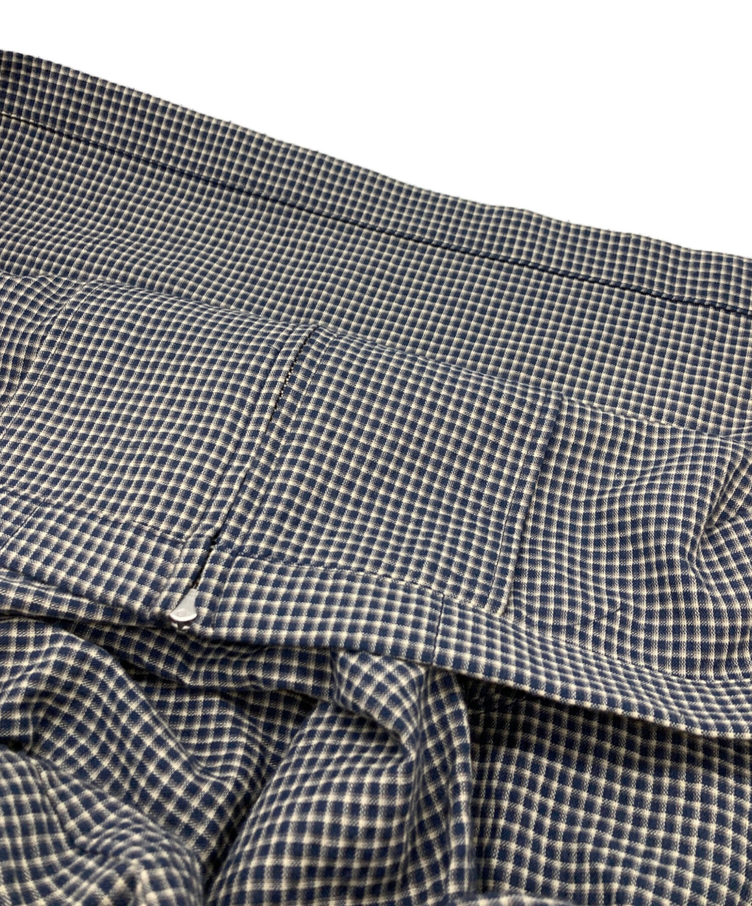 中古・古着通販】COOR (クアー) Micro Check Shirt Zip-Up ブルー
