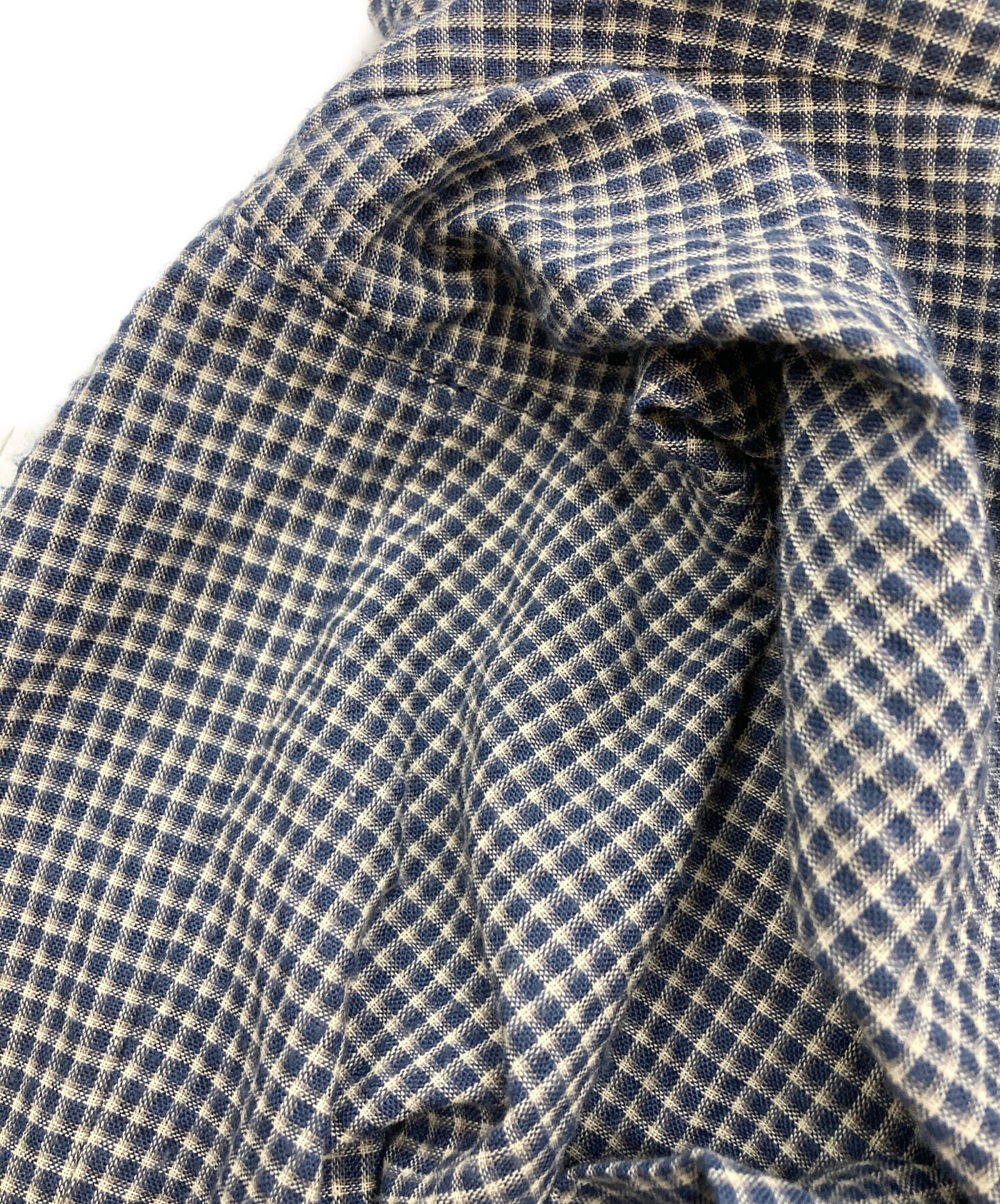 中古・古着通販】COOR (クアー) Micro Check Shirt Zip-Up ブルー