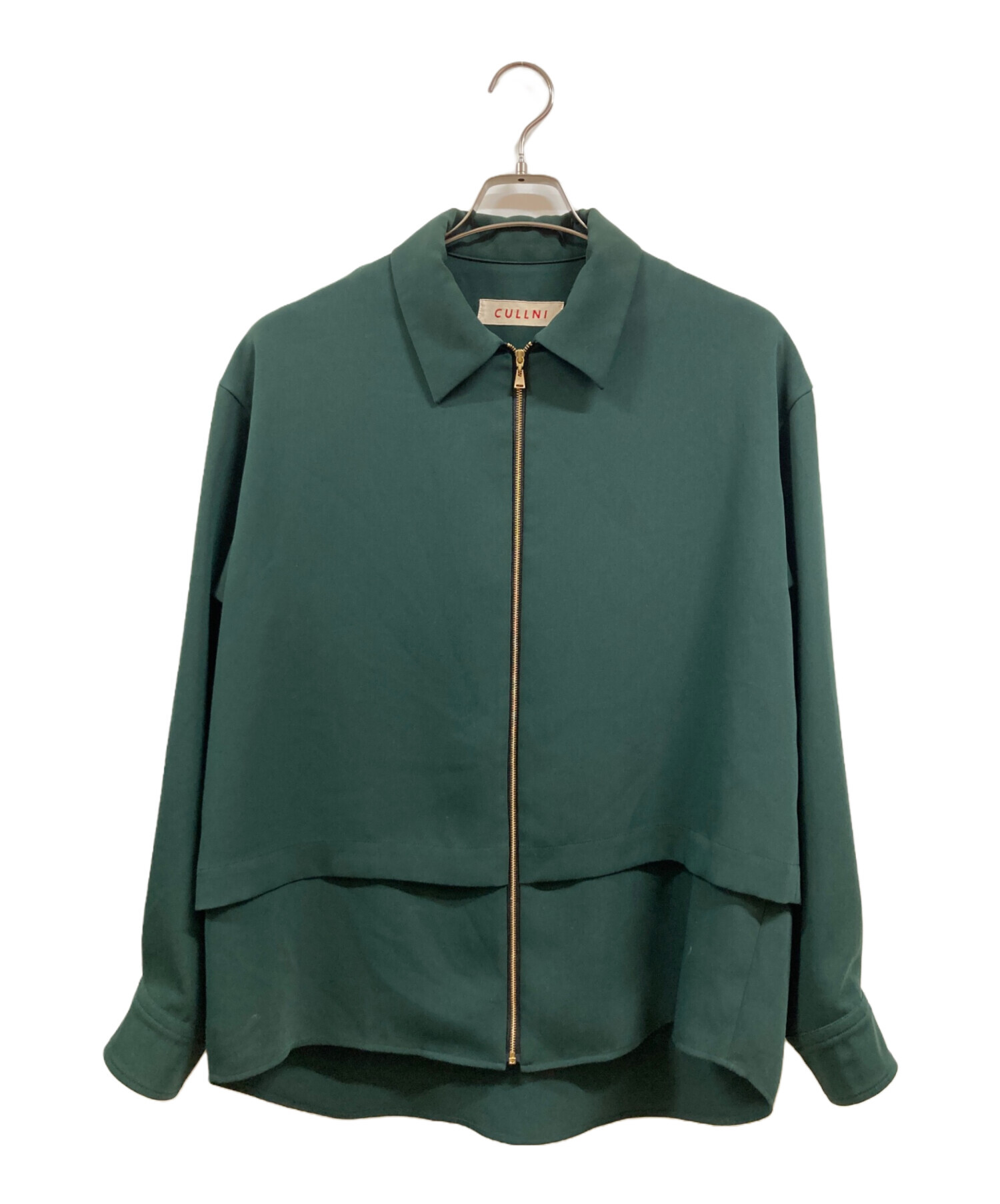 ゆいん　cullni 20ss レイヤードジップシャツ 中古・古着通販】CULLNI (クルニ) レイヤードジップシャツ グリーン