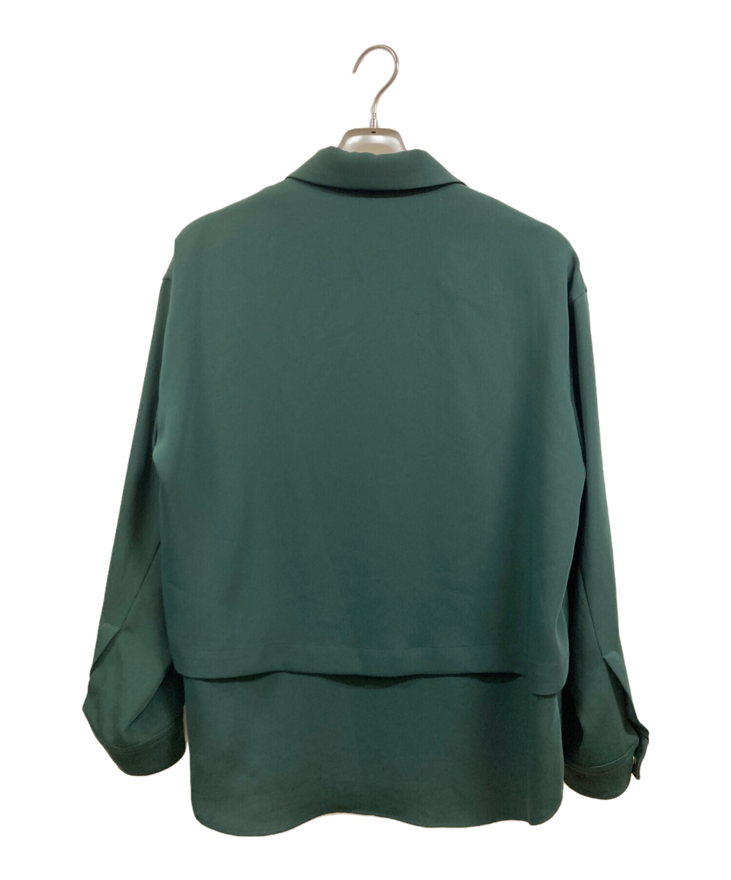 中古・古着通販】CULLNI (クルニ) レイヤードジップシャツ グリーン