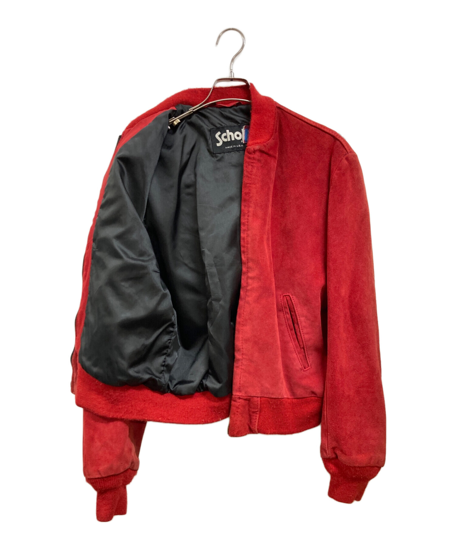 中古・古着通販】Schott (ショット) スエードブルゾン レッド サイズ 