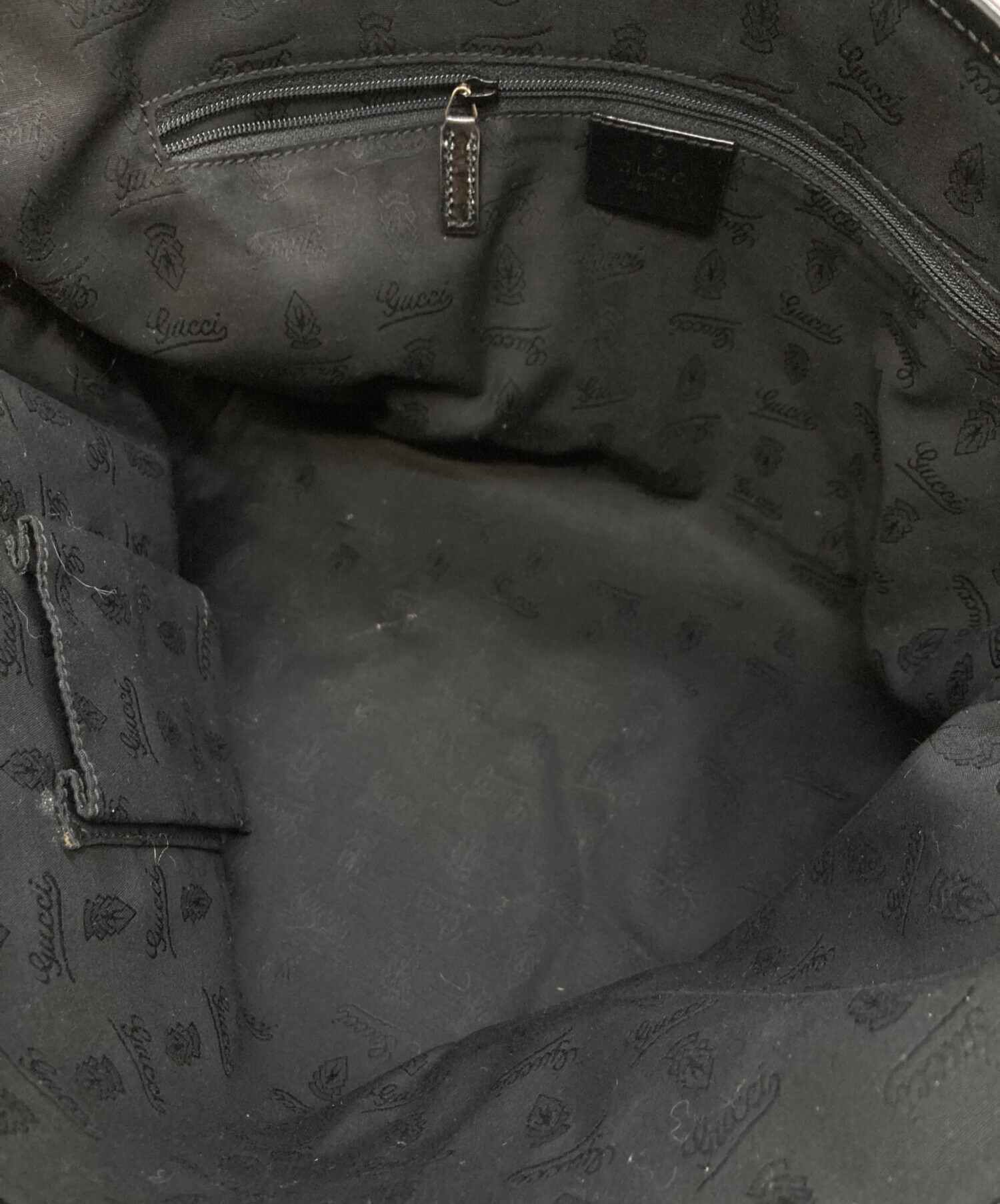 中古・古着通販】GUCCI (グッチ) パテントレザートートバッグ ブラウン