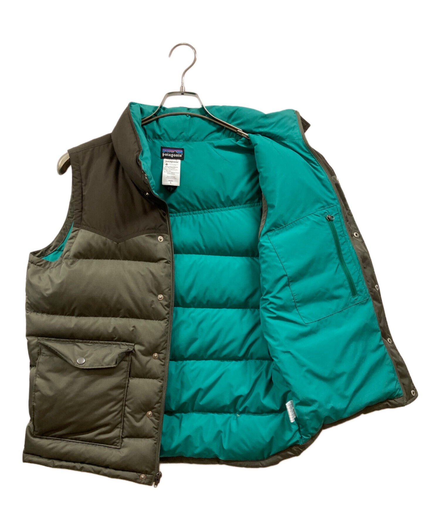 【美品・激レア】パタゴニア　ダウンベスト　サイズS 中古・古着通販】Patagonia (パタゴニア) ダウンベスト カーキ サイズ