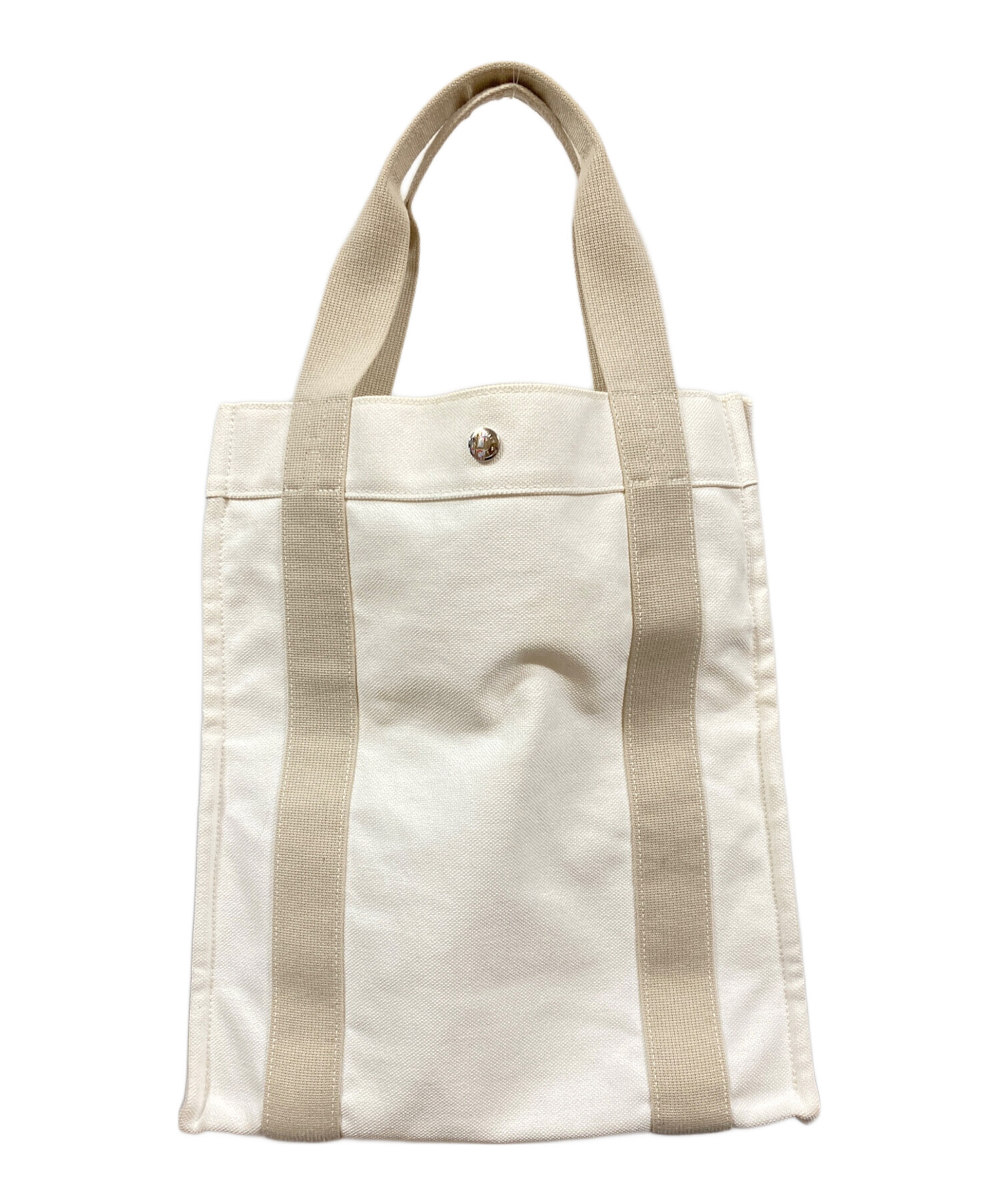 エルメス キャンバスアート 中古・古着通販】HERMES (エルメス) キャンバストートバッグ ホワイト