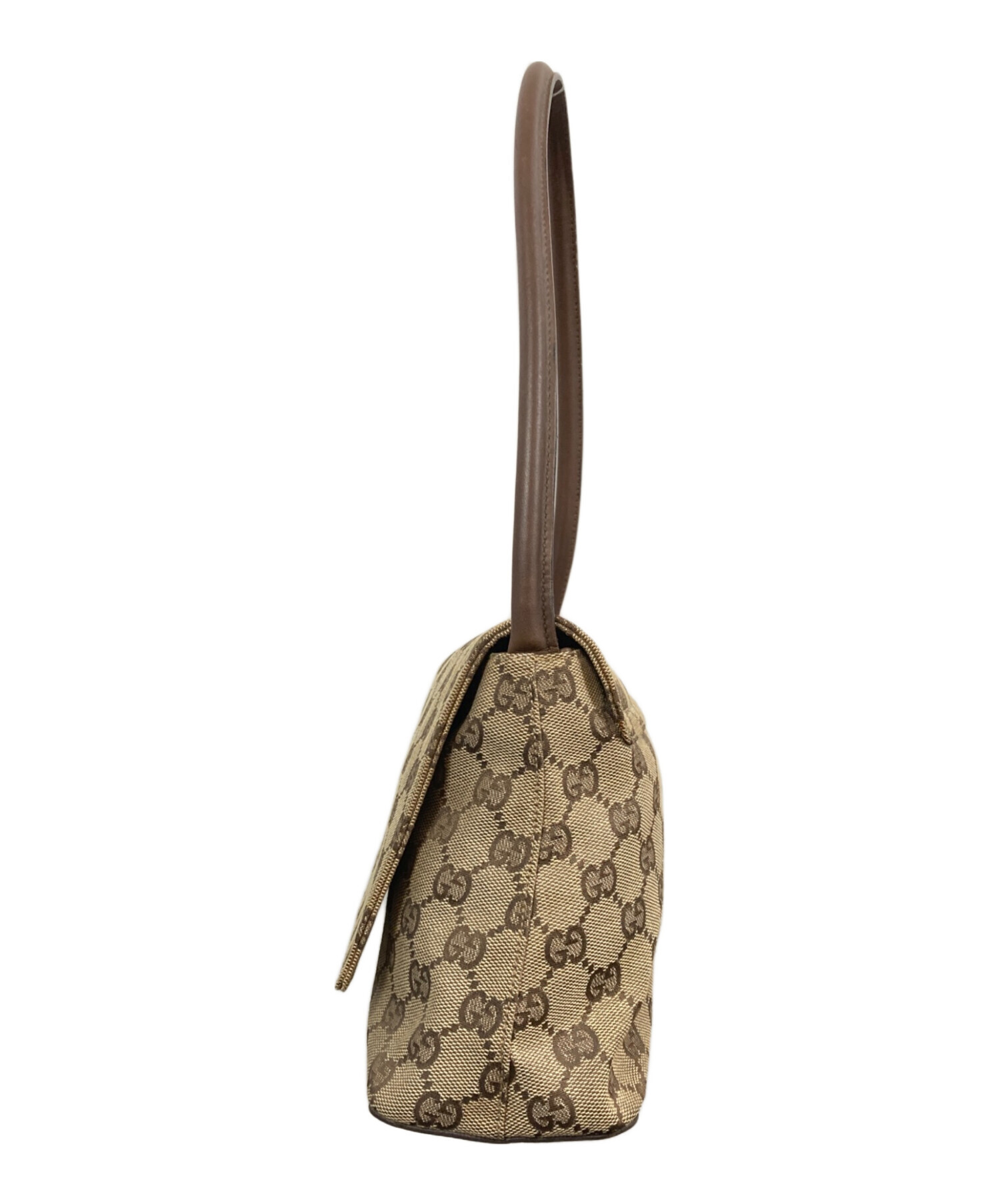 中古・古着通販】GUCCI (グッチ) GGキャンパスハンドバッグ ブラウン