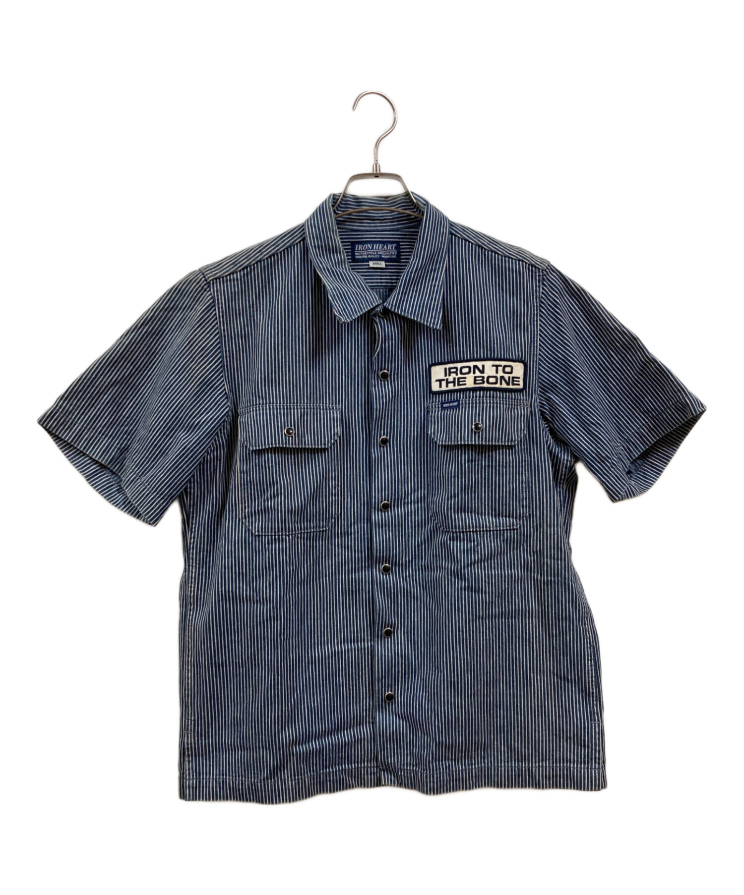 IRON HEART アイアンハート　ヒッコリー　ストライプ　半袖シャツ　ＸＬ 中古・古着通販】IRON HEART (アイアンハート) ヒッコリーワーク半袖