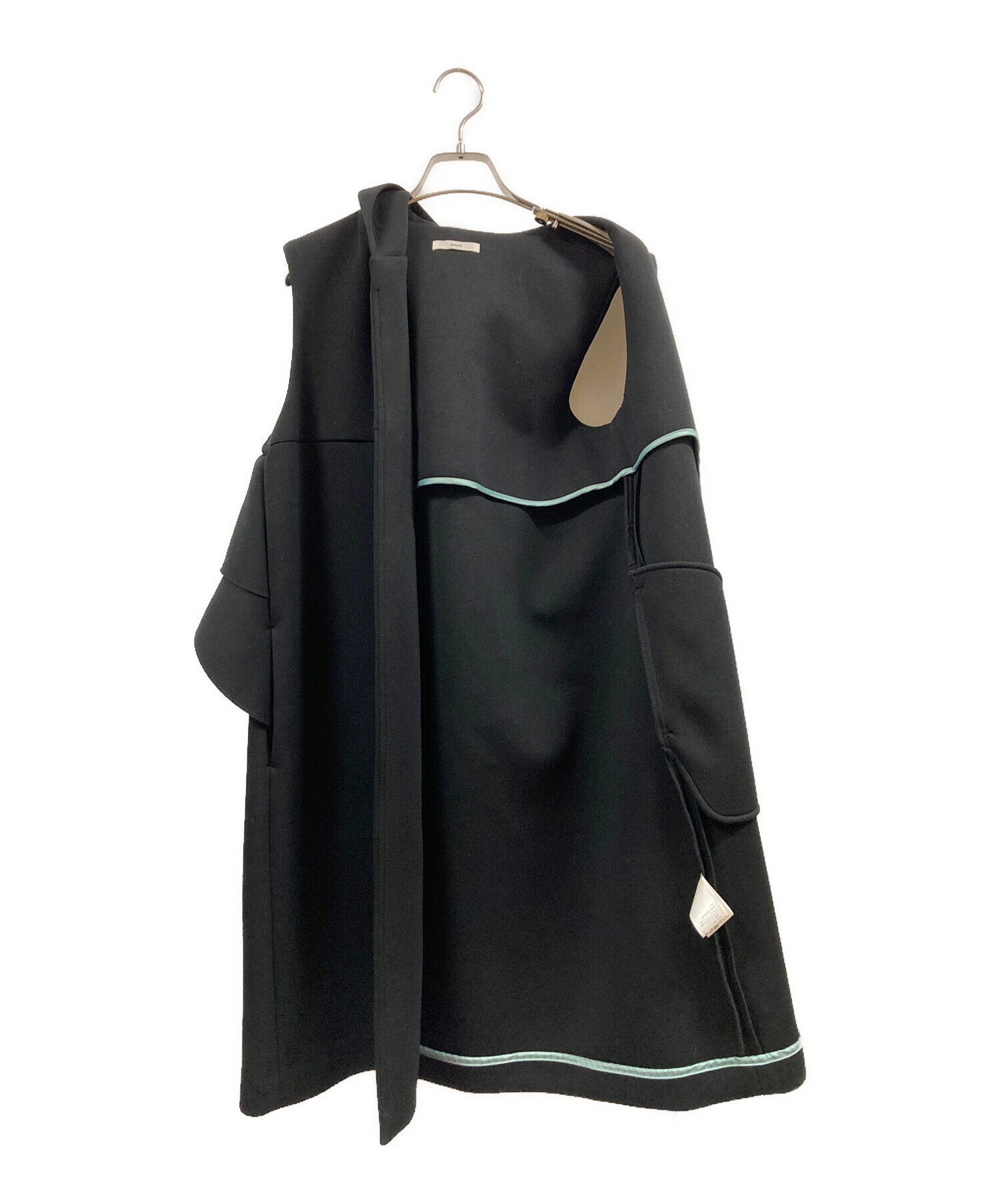 中古・古着通販】YORI (ヨリ) ボンディングロングジレ ブラック サイズ 中古・古着通販】YORI (ヨリ) ボンディングロングジレ ブラック サイズ