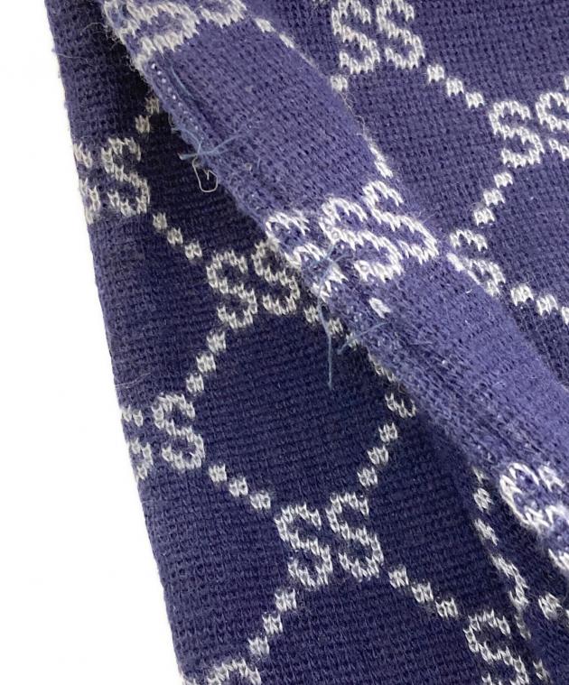 中古・古着通販】stussy (ステューシー) モノグラムマフラー ブルー