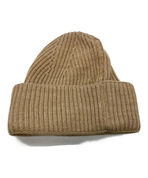 【本日のみ】メゾンキツネ　MAISON KITSUNÉ ベージュ　ニット帽 新品 中古・古着通販】MAISON KITSUNE (メゾンキツネ) ニットキャップ