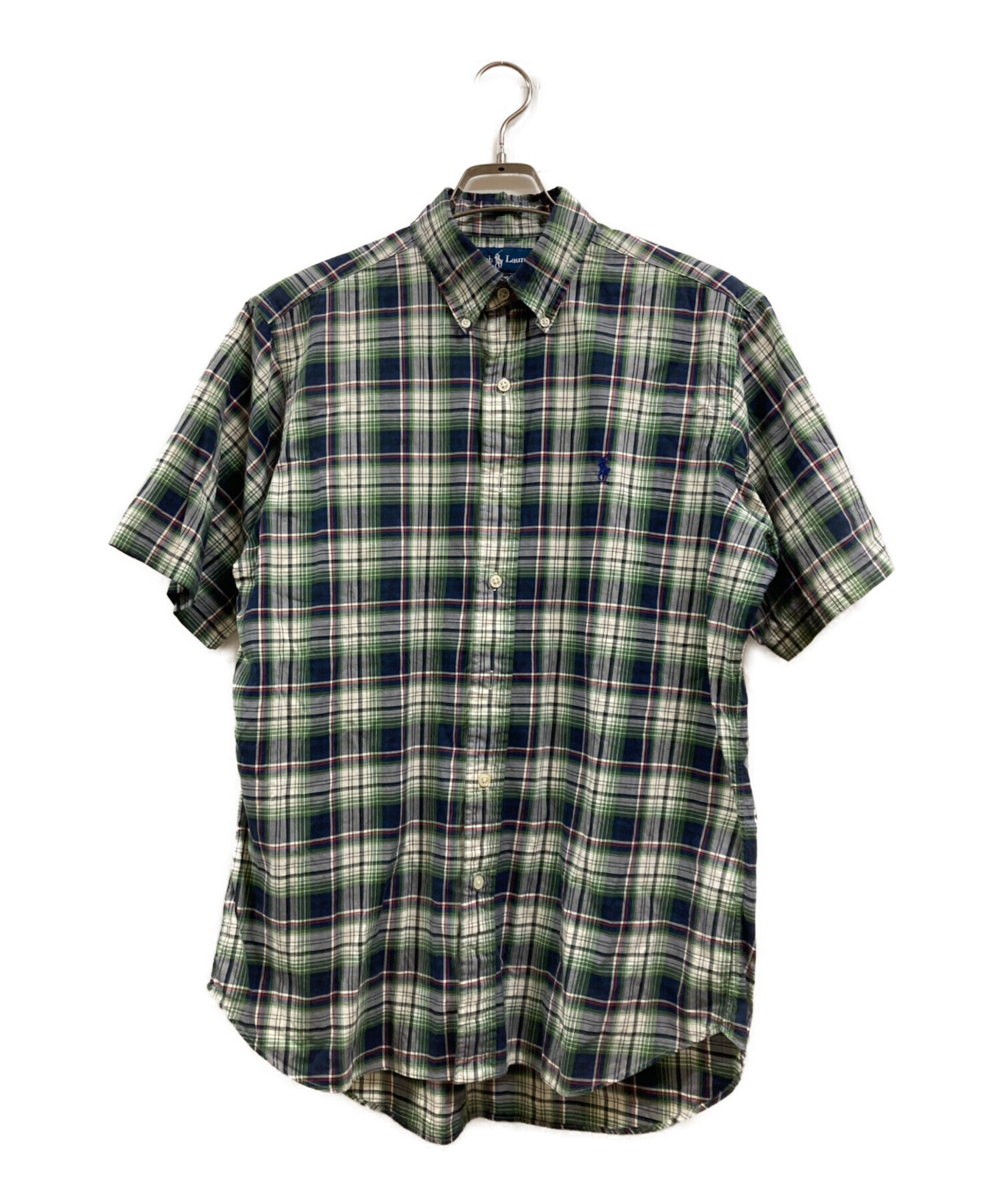 「送料無料」Ralph Lauren半袖チェックシャツ グリーン 中古・古着通販】POLO RALPH LAUREN (ポロ・ラルフローレン) チェック