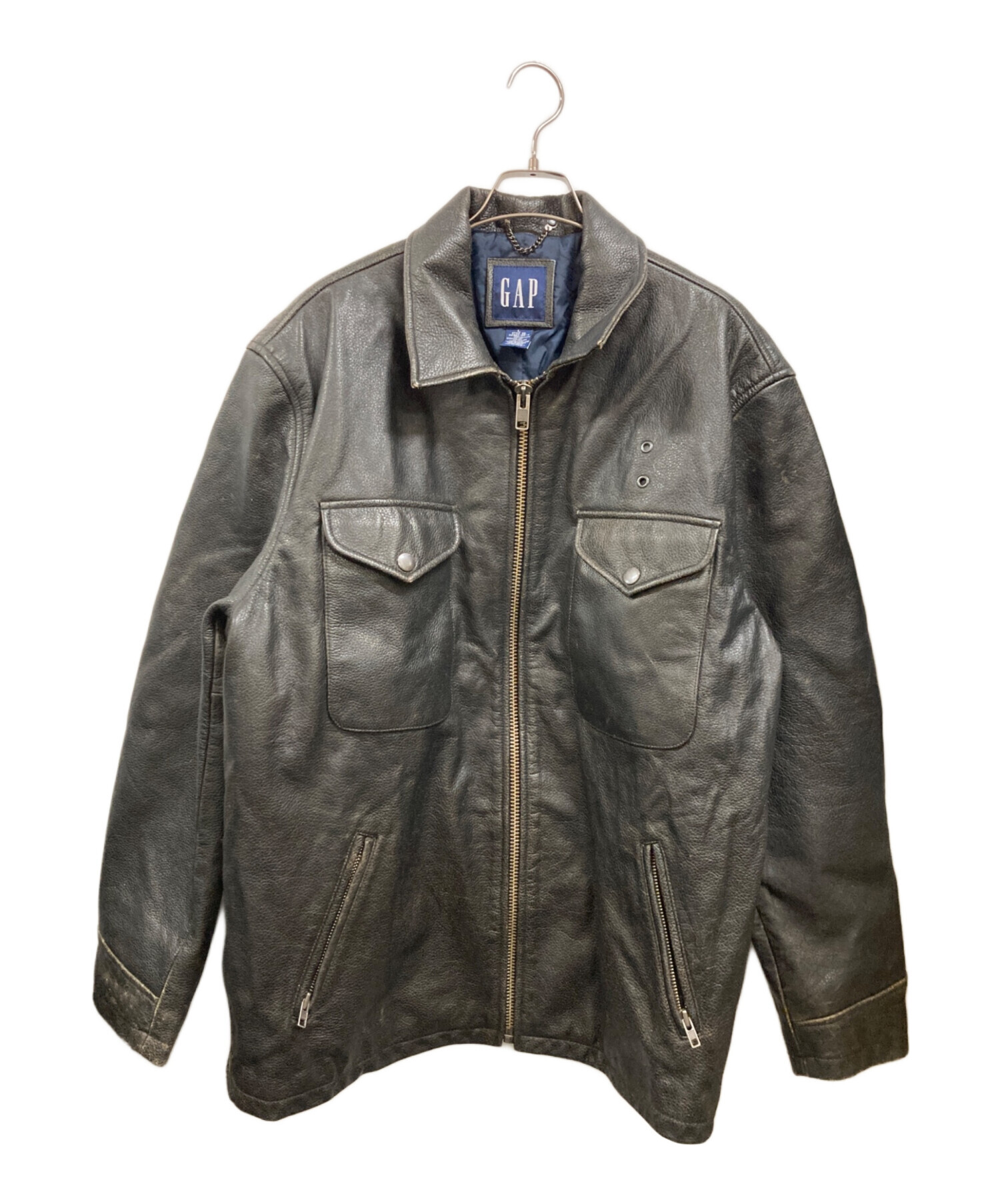 中古・古着通販】GAP (ギャップ) レザーカーコート OLD GAP ブラウン