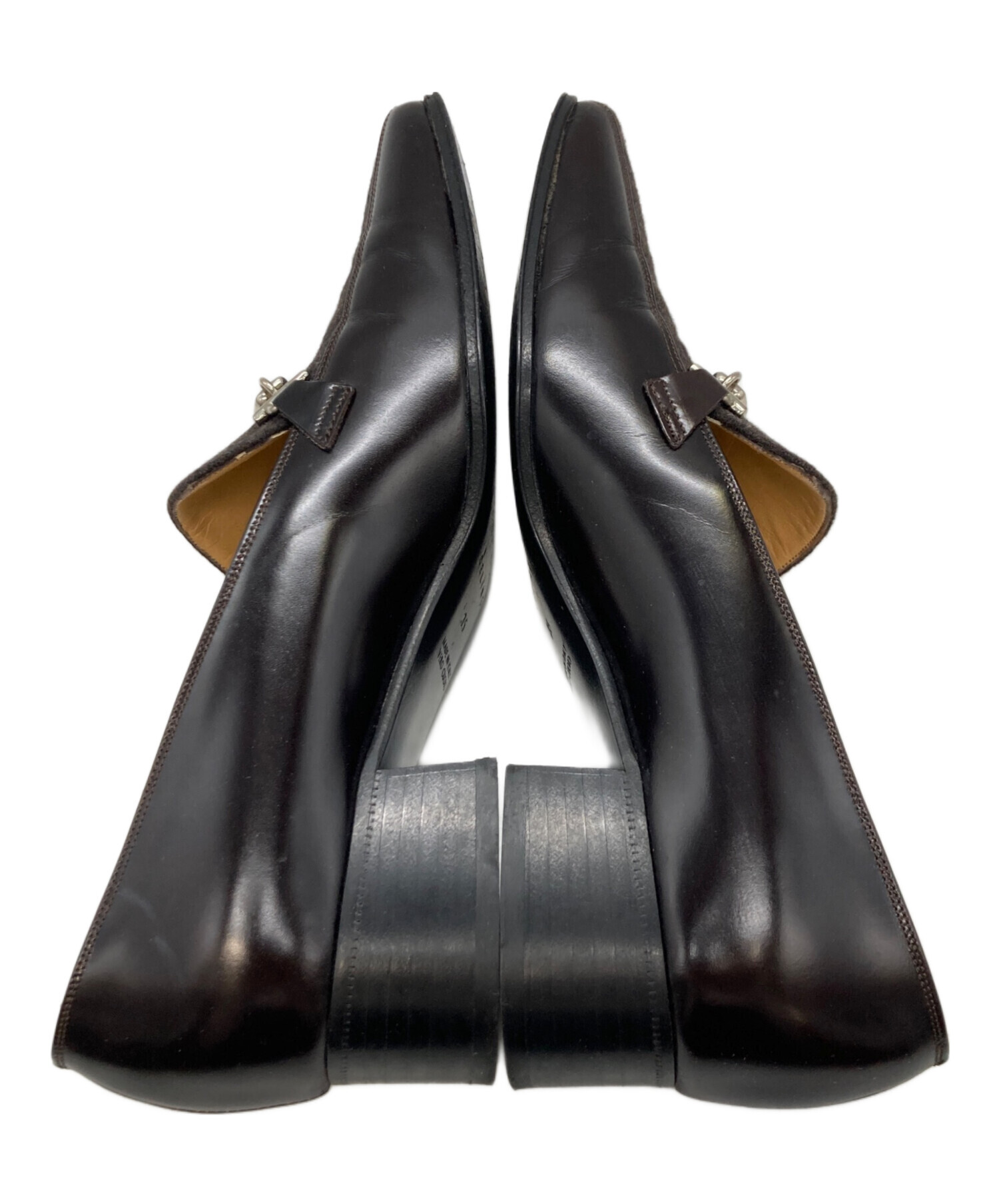中古・古着通販】CELINE (セリーヌ) ロゴプレートスウェードパンプス