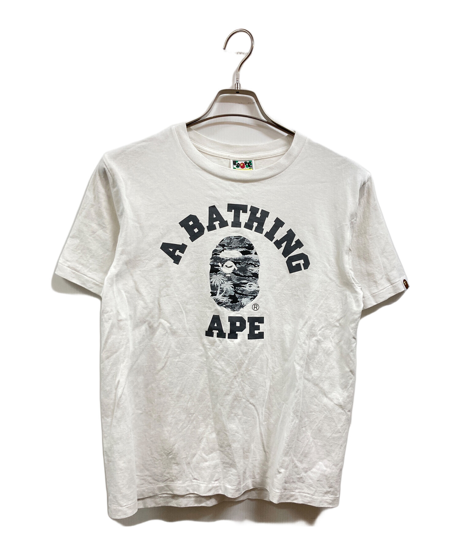A BATHING APE Tシャツ ホワイト 中古・古着通販】A BATHING APE (アベイシングエイプ) ロゴTシャツ