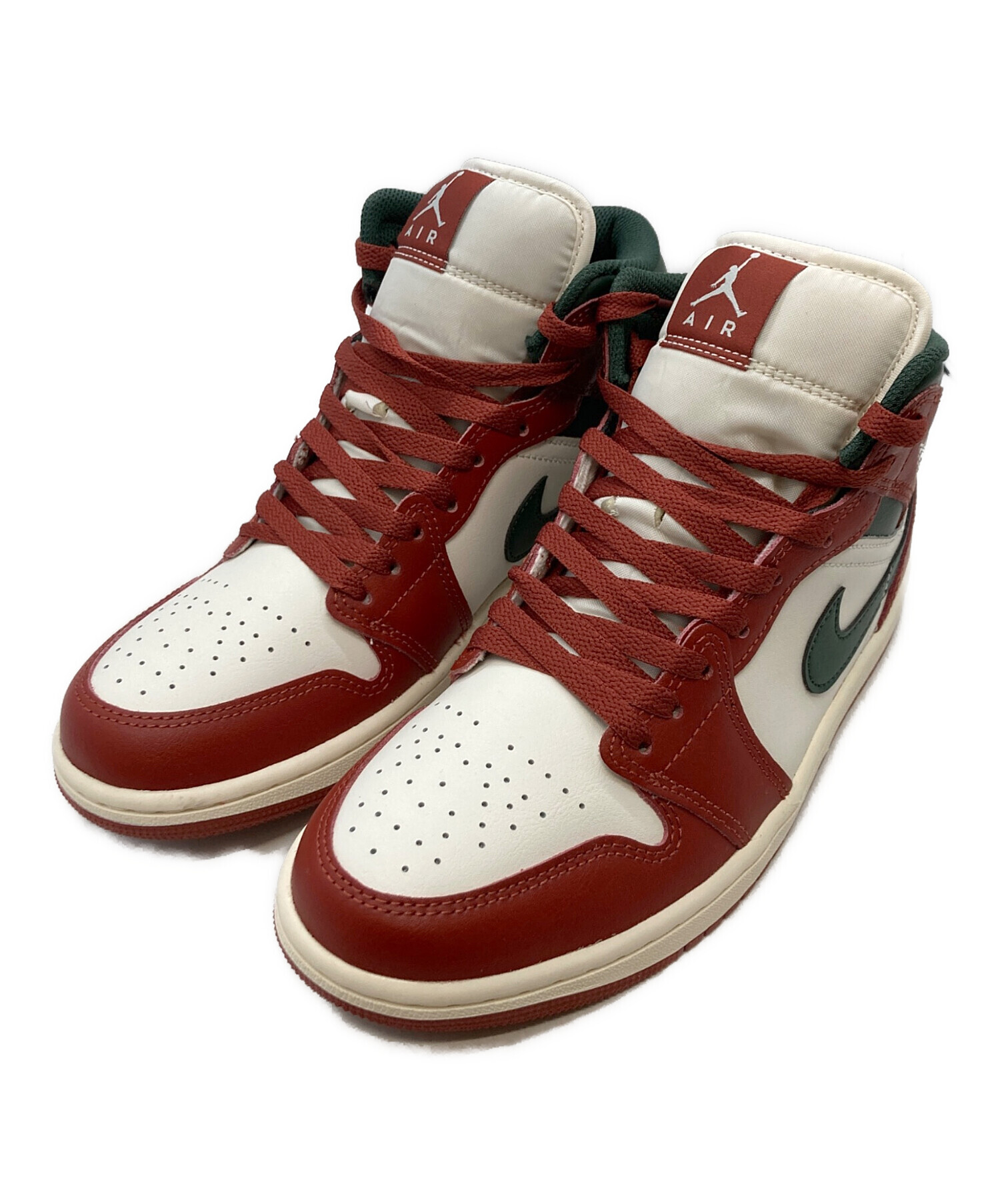 中古・古着通販】NIKE (ナイキ) Air Jordan 1 Mid レッド×グリーン