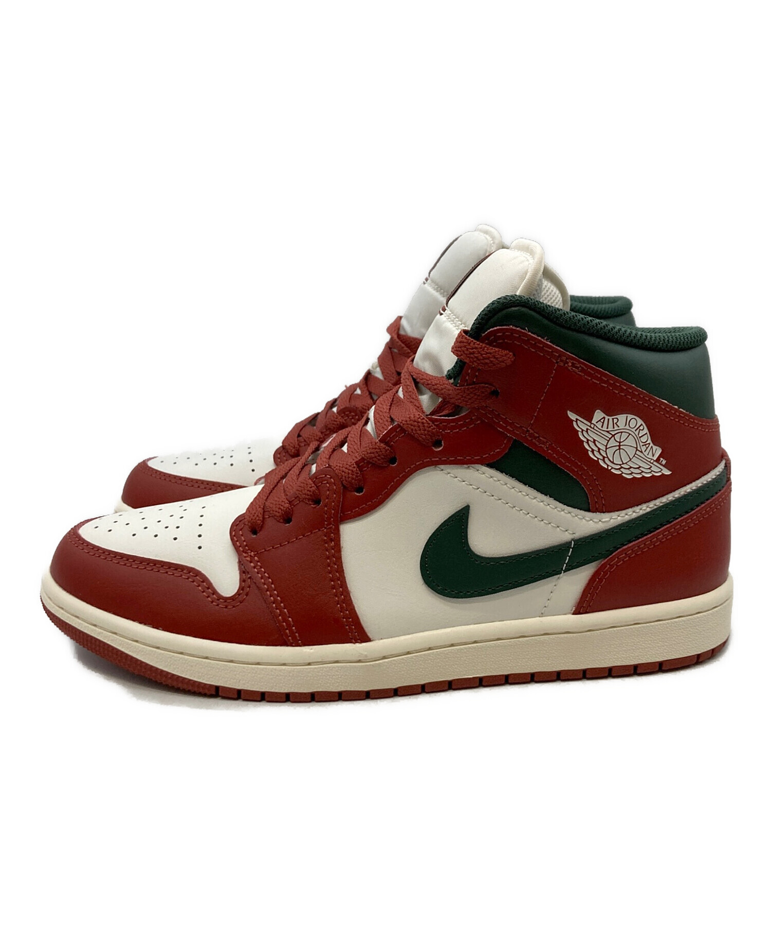中古・古着通販】NIKE (ナイキ) Air Jordan 1 Mid レッド×グリーン