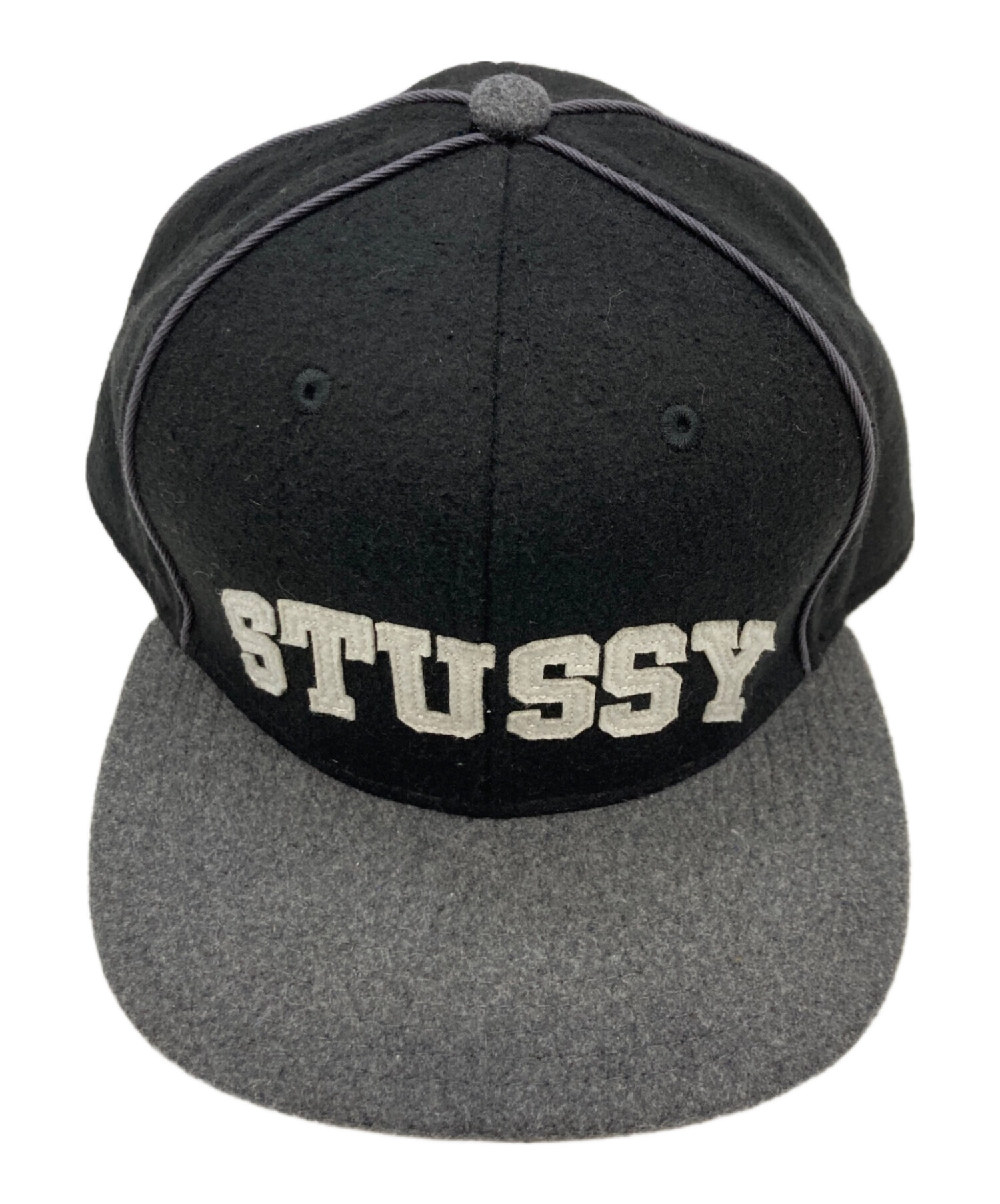 OLD STUSSY ブラックキャップ 中古・古着通販】stussy (ステューシー) キャップ ブラック×グレー