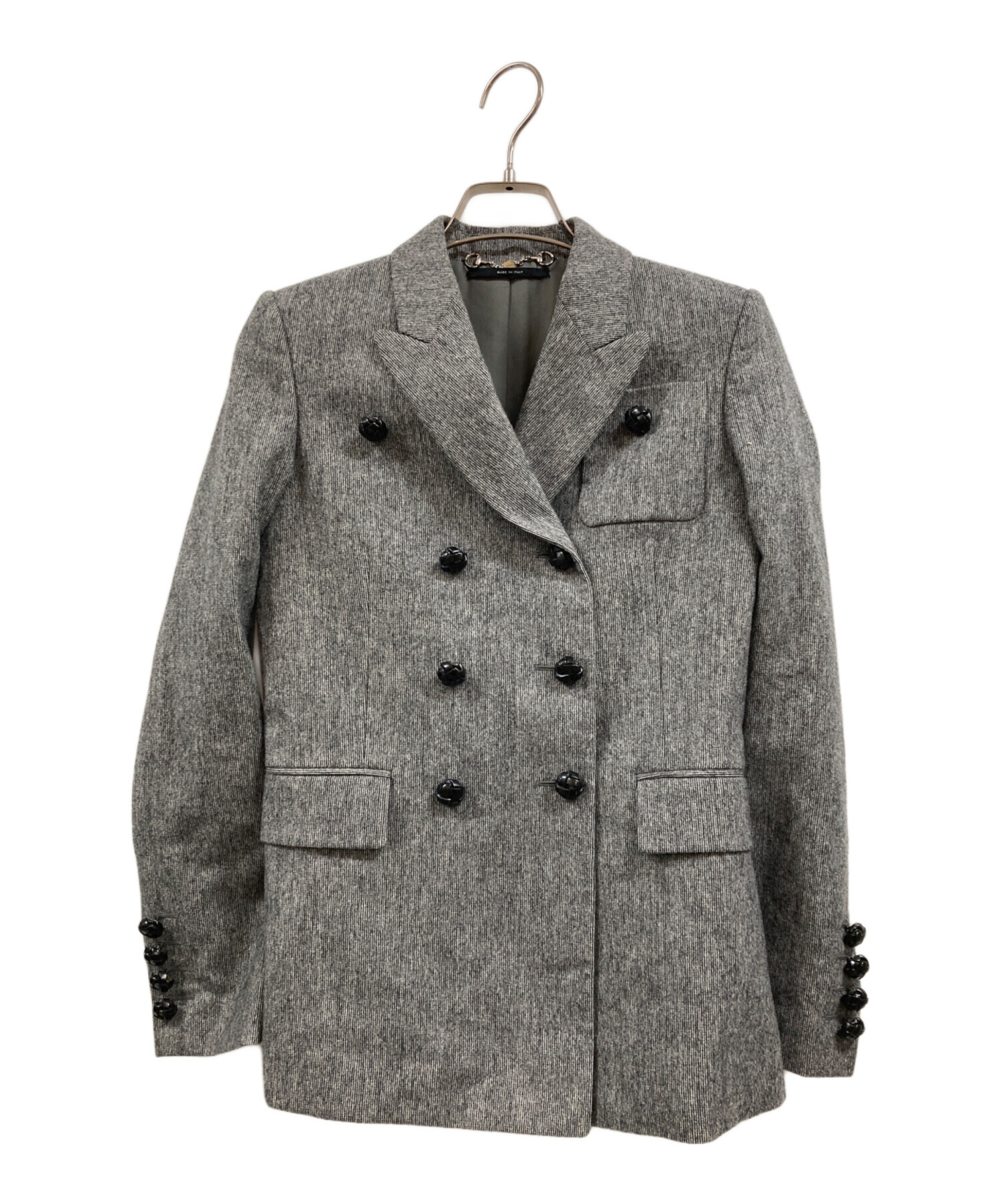 OLD GUCCI ダブルブレストジャケット 中古・古着通販】GUCCI (グッチ) ウールダブルジャケット グレー