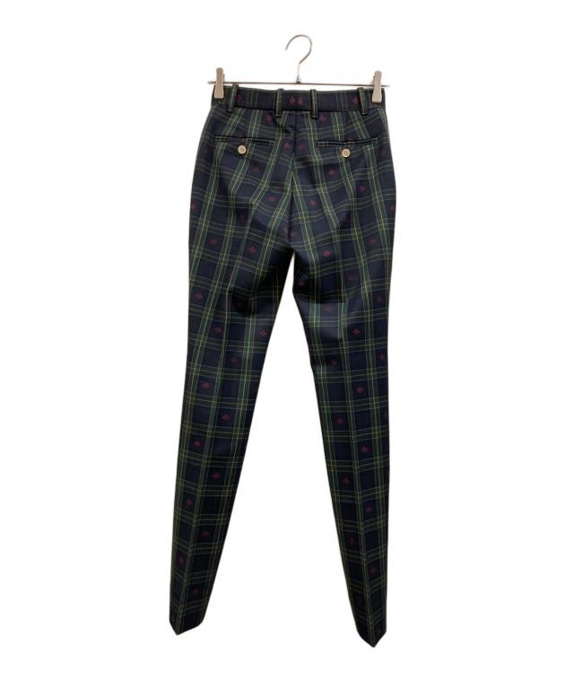 中古・古着通販】GUCCI (グッチ) チェックスラックス ネイビー