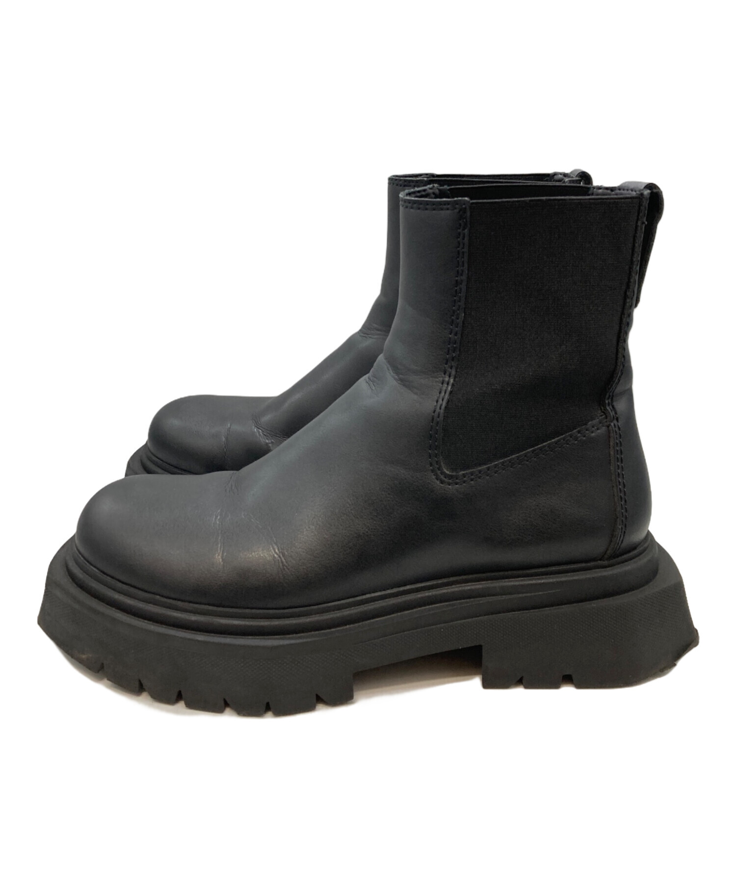 中古・古着通販】ZARA (ザラ) サイドゴアシューズ ブラック サイズ:43