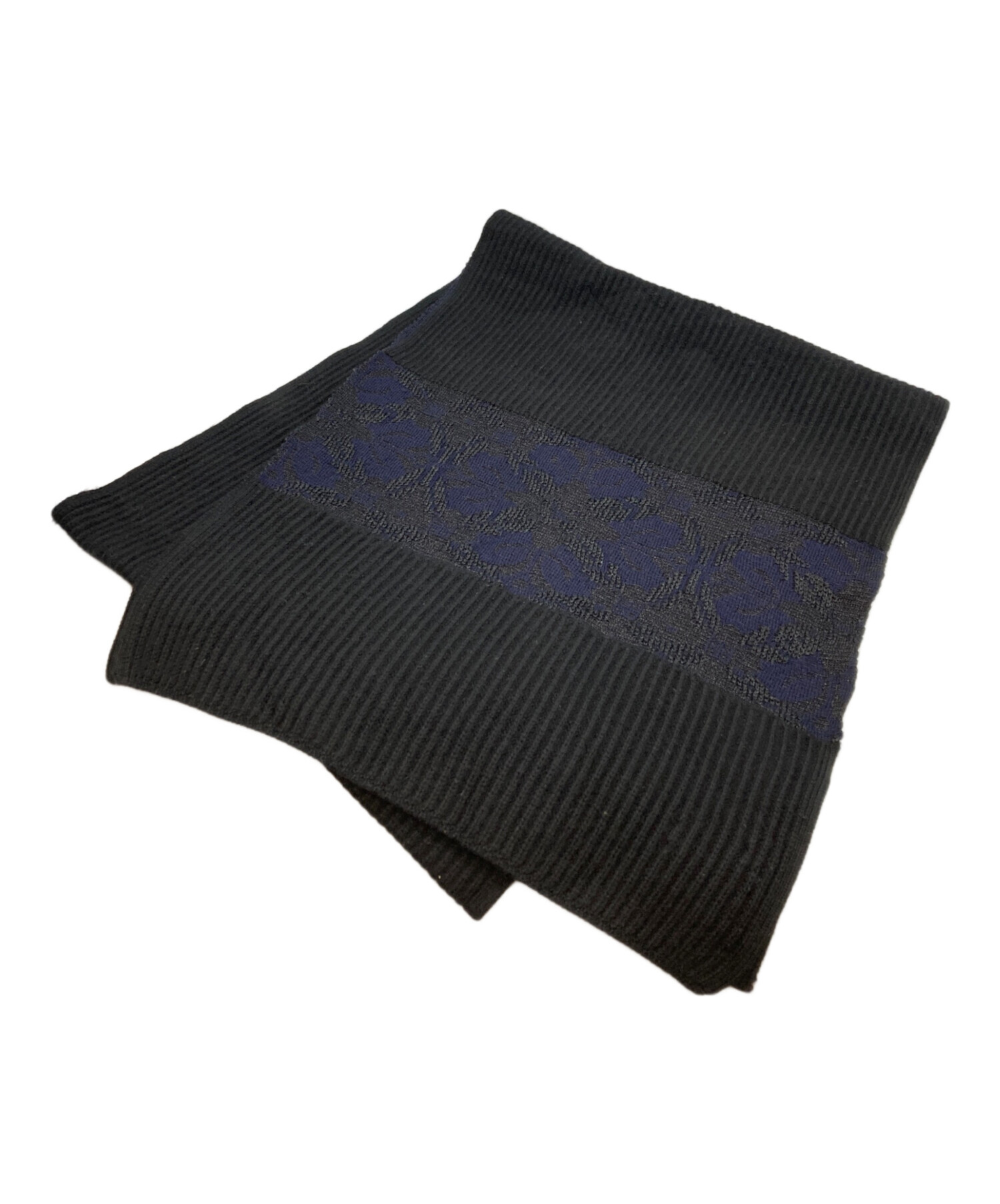 DRIES VAN NOTEN ブラックマフラー 中古・古着通販】DRIES VAN NOTEN (ドリスヴァンノッテン) ニット
