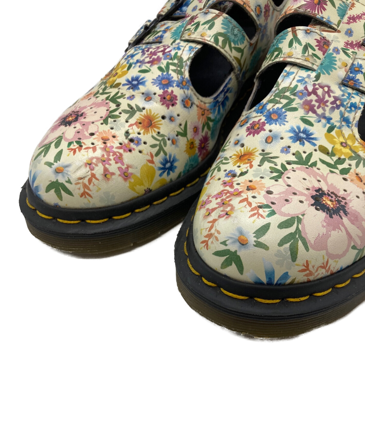 Dr. Martens ローファー 花柄 ペイズリー柄 中古・古着通販】Dr.Martens (ドクターマーチン) 花柄ダブルストラップ