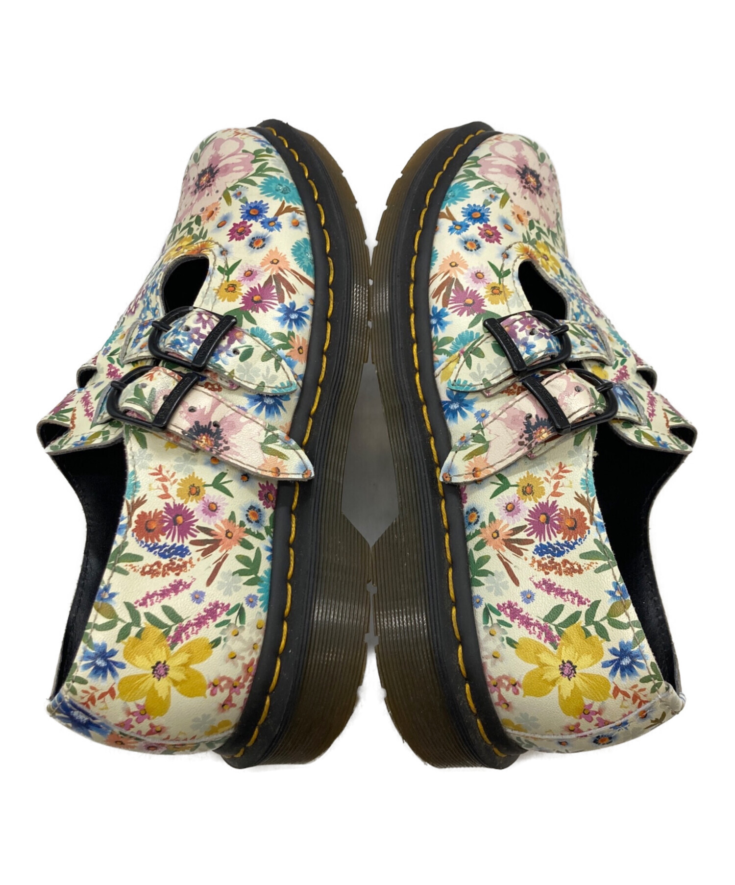Dr. Martens カウ柄 ダブルストラップ ローファー 中古・古着通販】Dr.Martens (ドクターマーチン) 花柄ダブルストラップ