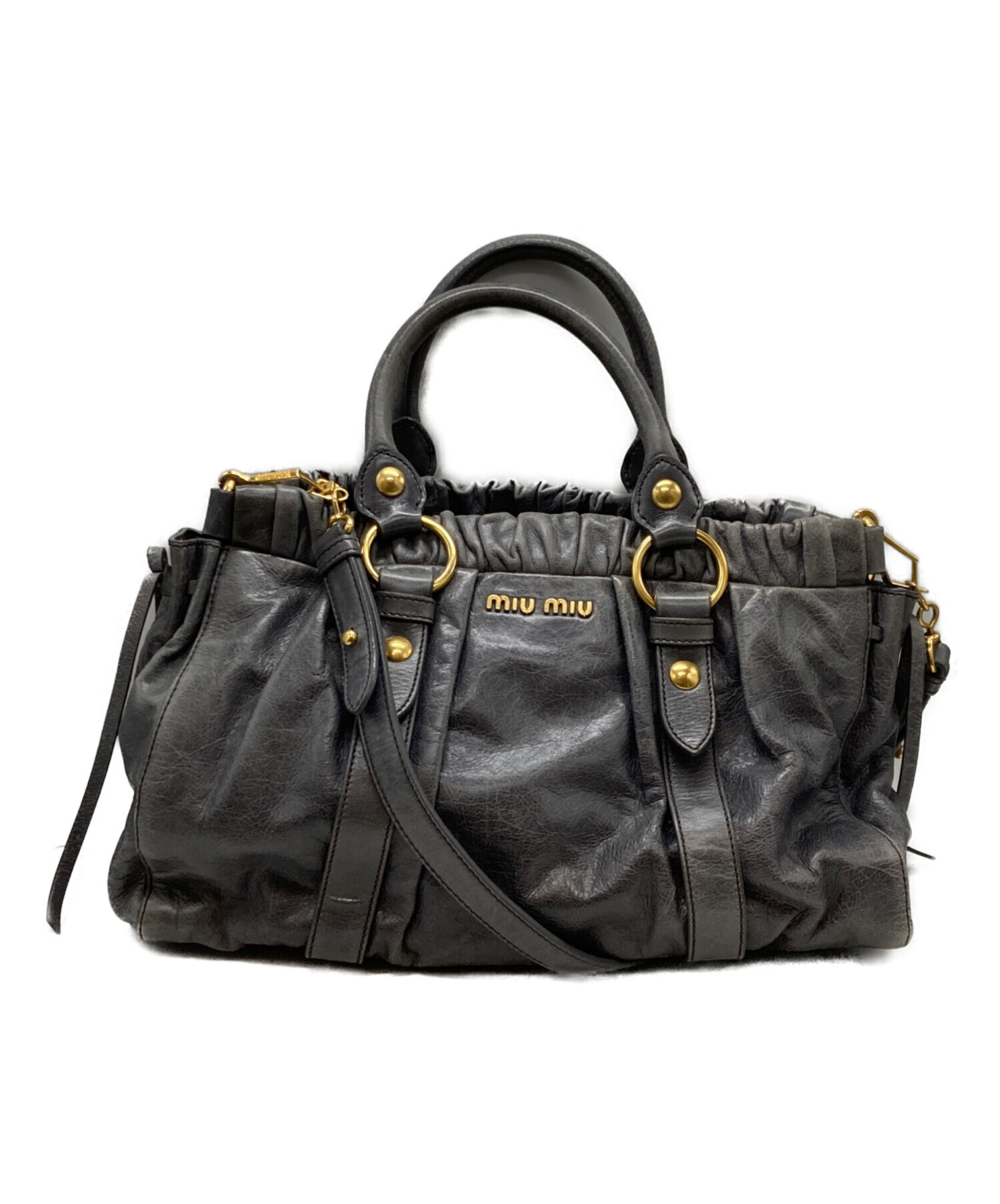 新品未使用！My Way チャコールグレー 中古・古着通販】MIU MIU (ミュウミュウ) ヴィッテロルクス 2WAYバッグ