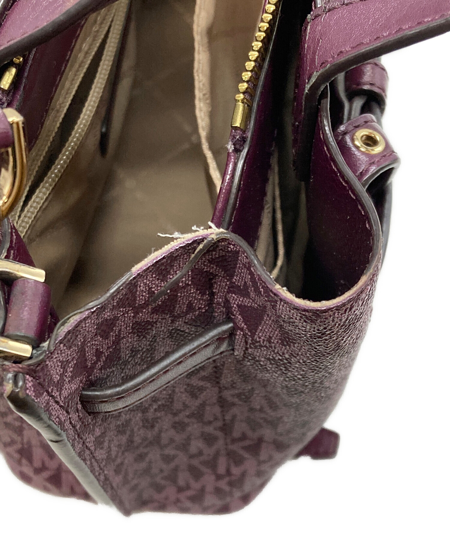 マイケル☆反逆失敗→更生 さま専用 中古・古着通販】MICHAEL KORS (マイケルコース) 2WAYバッグ パープル