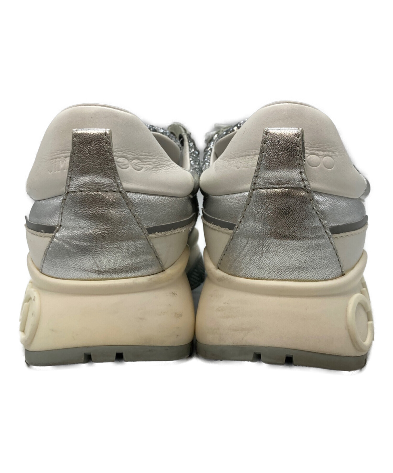 JIMMY CHOO スニーカー ホワイト グリッター37.5 中古・古着通販】JIMMY CHOO (ジミーチュウ) Raine Glitter スニーカー