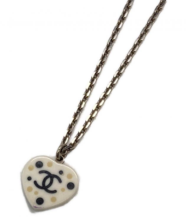 中古・古着通販】CHANEL (シャネル) ハート型CCペンダントネックレス