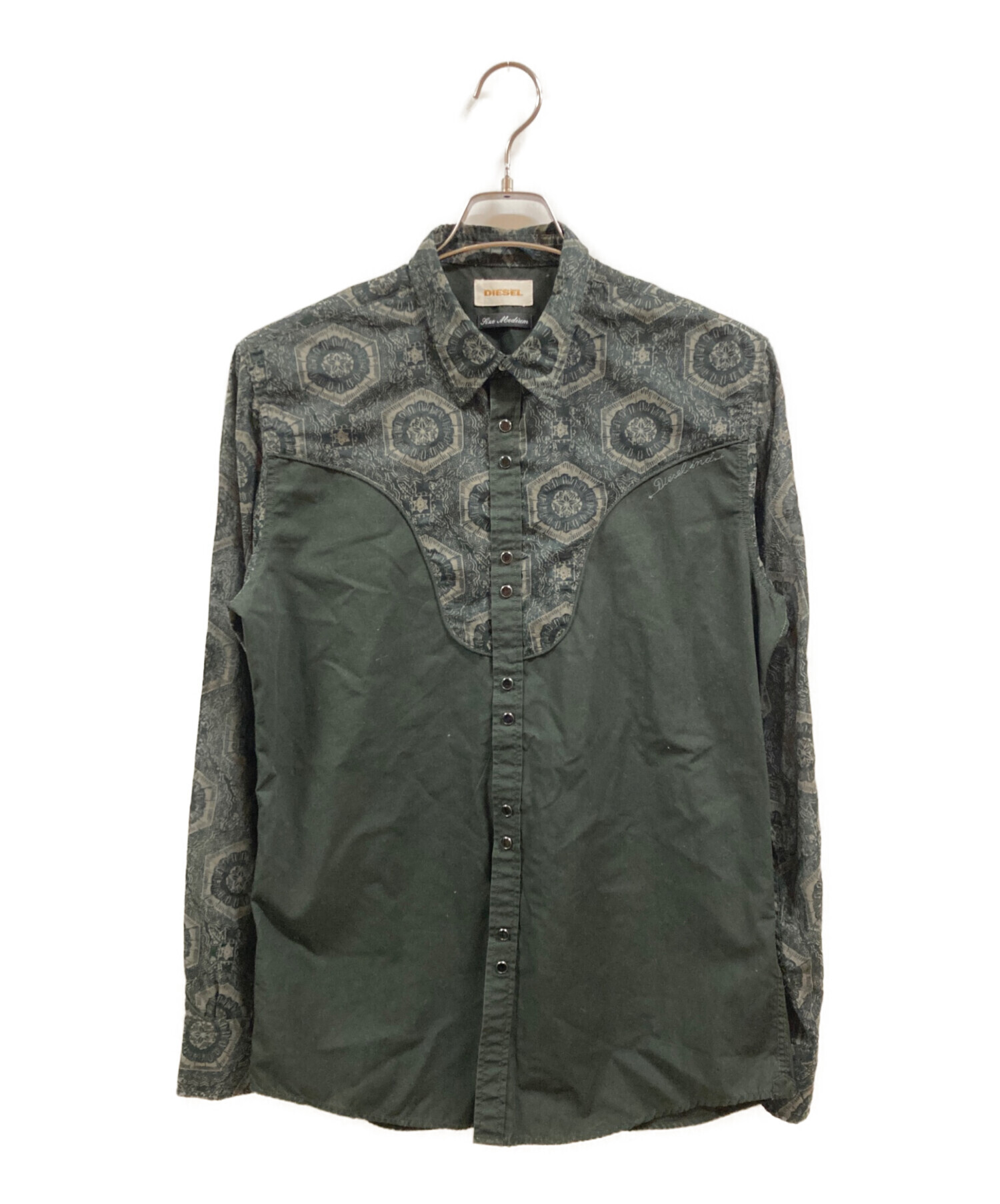 中古・古着通販】DIESEL (ディーゼル) ペイズリー柄ウエスタンシャツ 