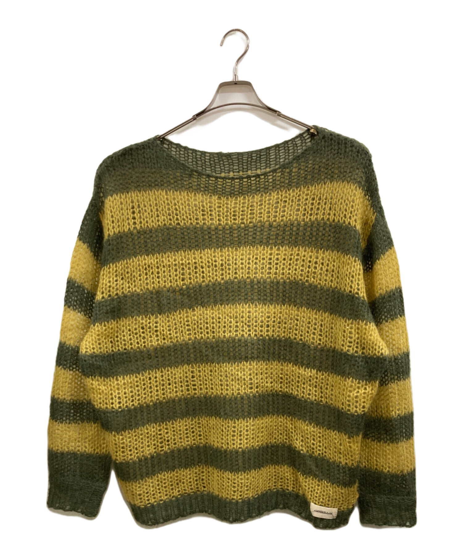 中古・古着通販】AMBERGLEAM (アンバーグリーム) Mesh Mohair knit 